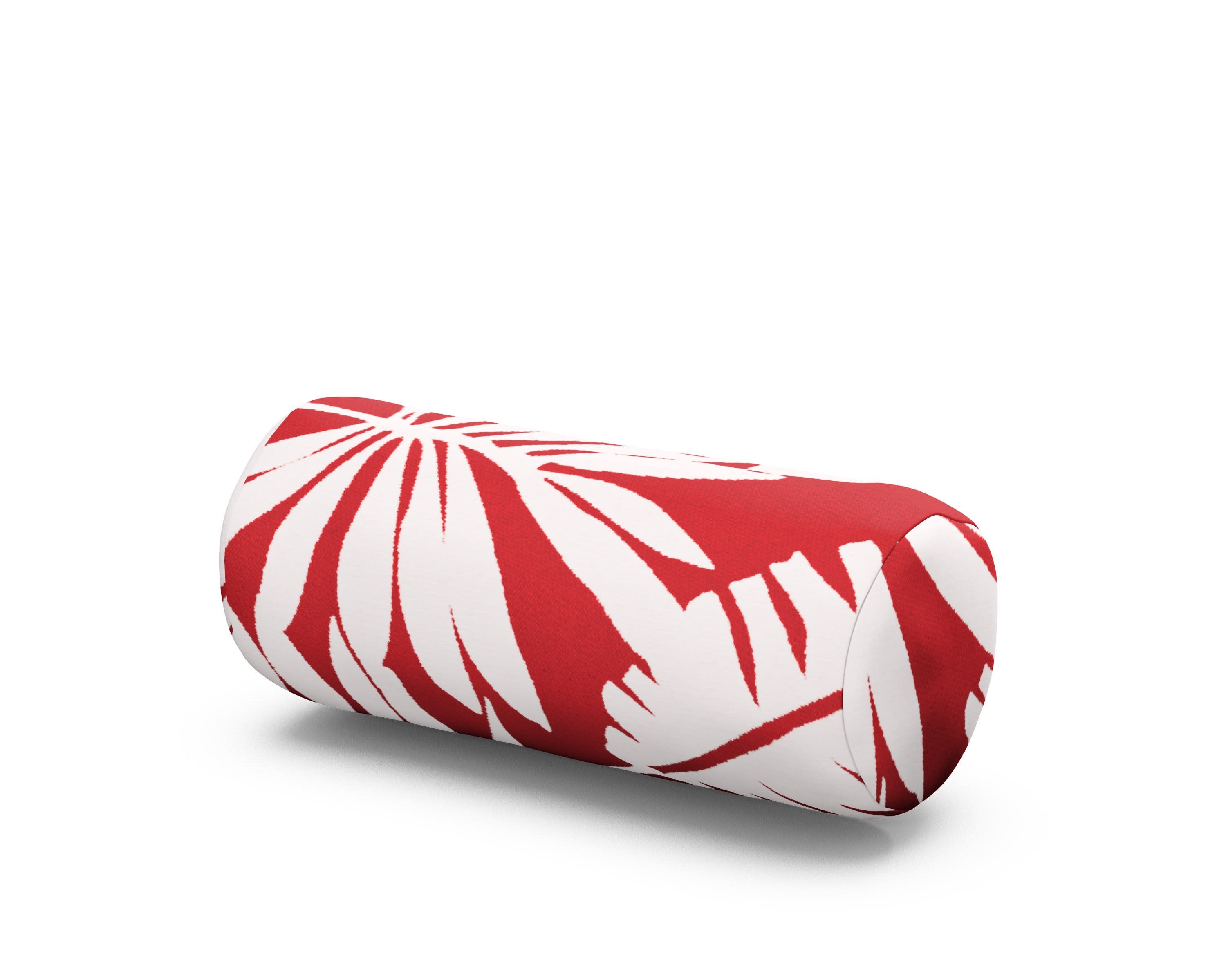 Outdoor Bolster Pillow in Leaf Crimson