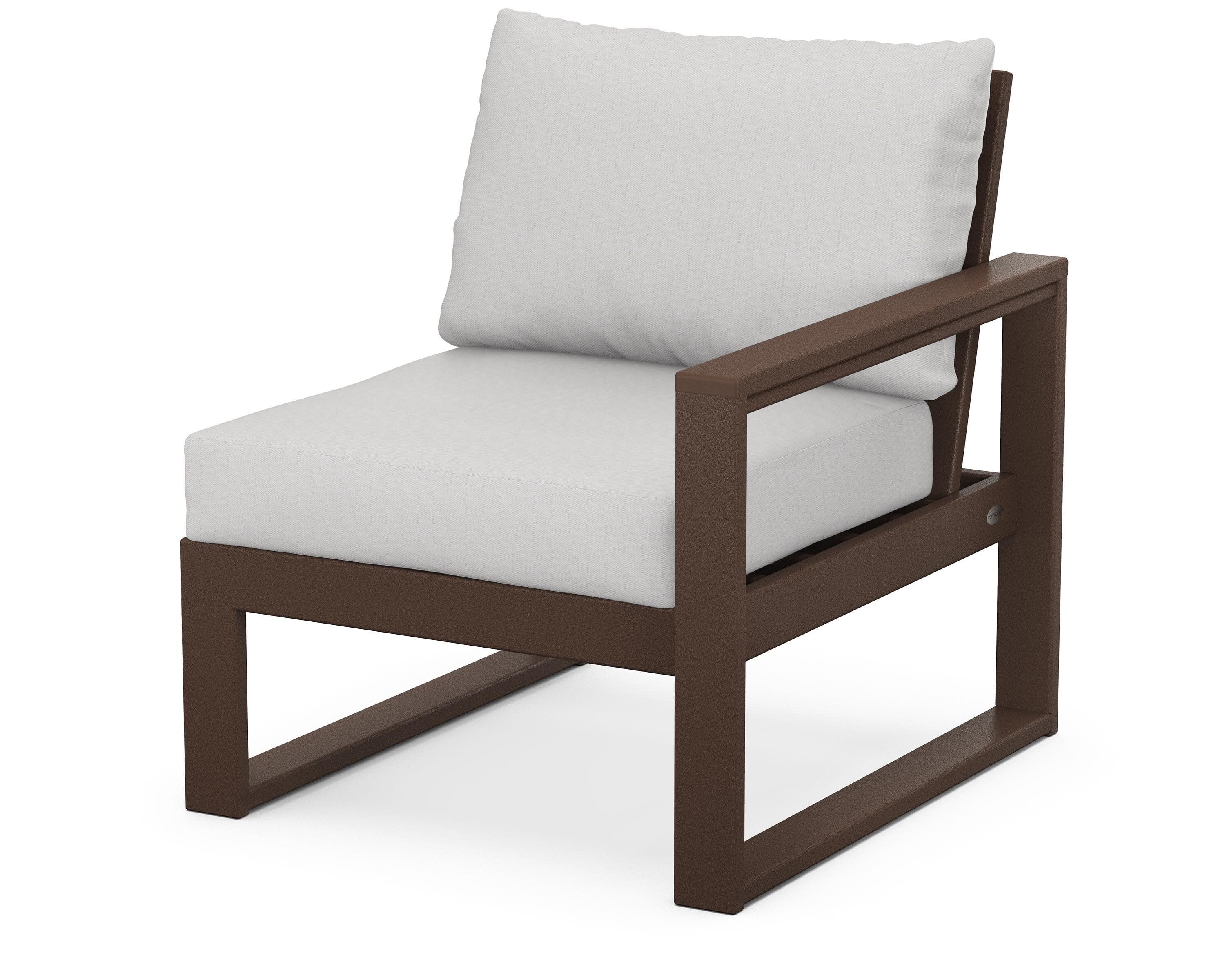 EDGE Modular Right Arm Chair in Mahogany / Diamond in the Rough