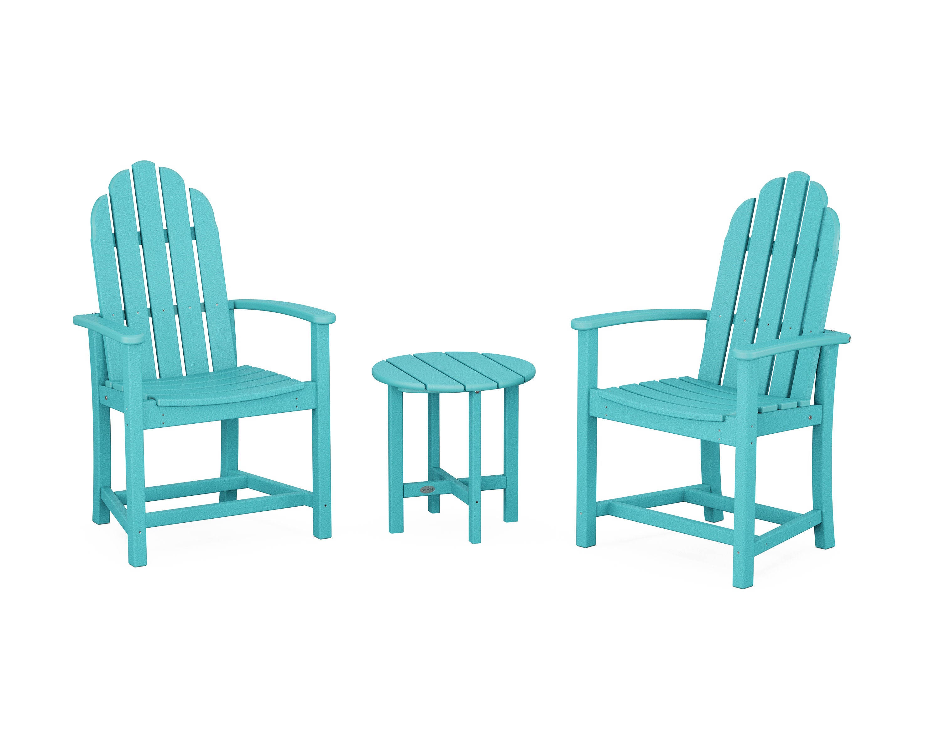 Classic 3-Piece Upright Adirondack Chair Set in Aruba