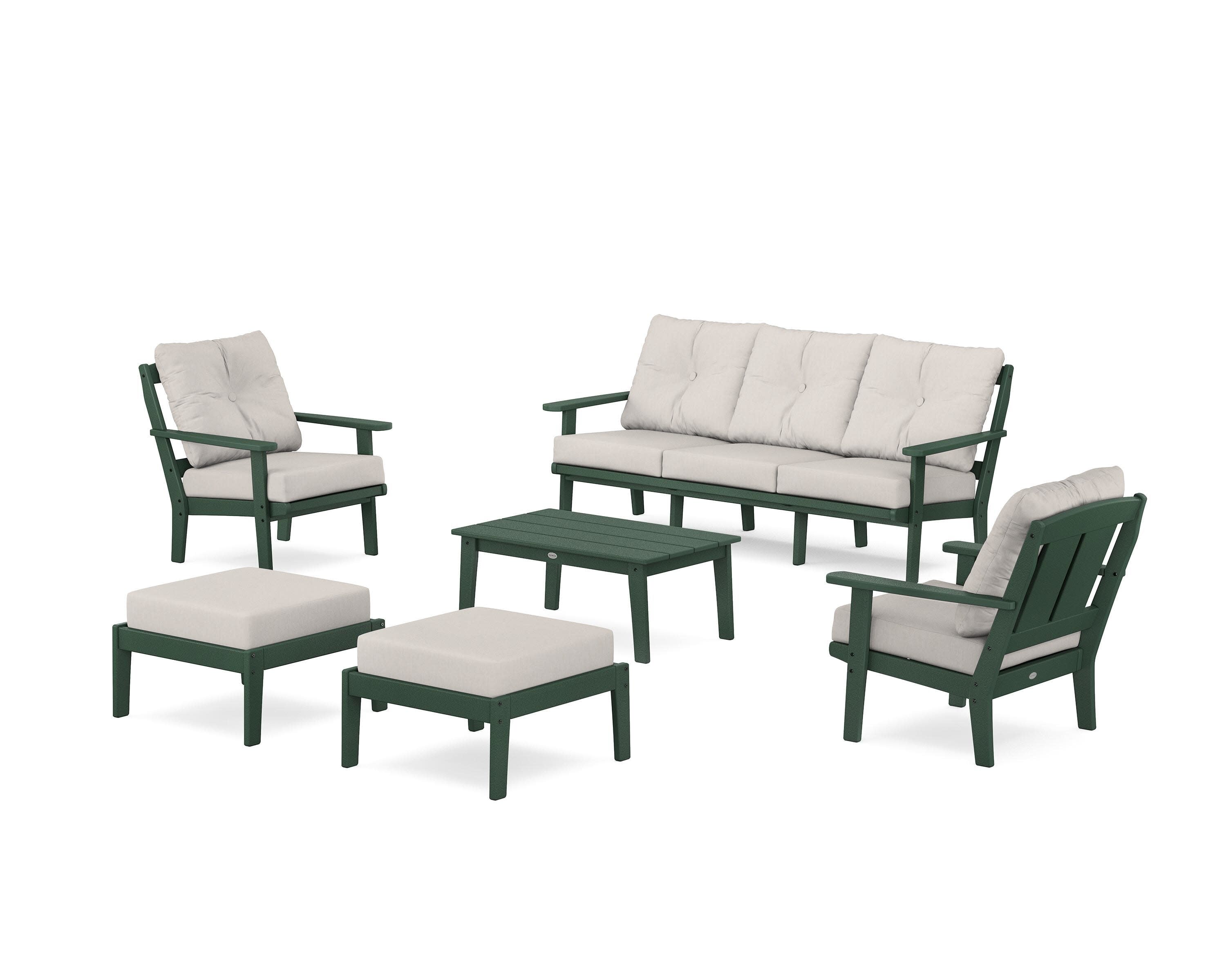 Mission 6-Piece Lounge Sofa Set in Green / Cast Ash