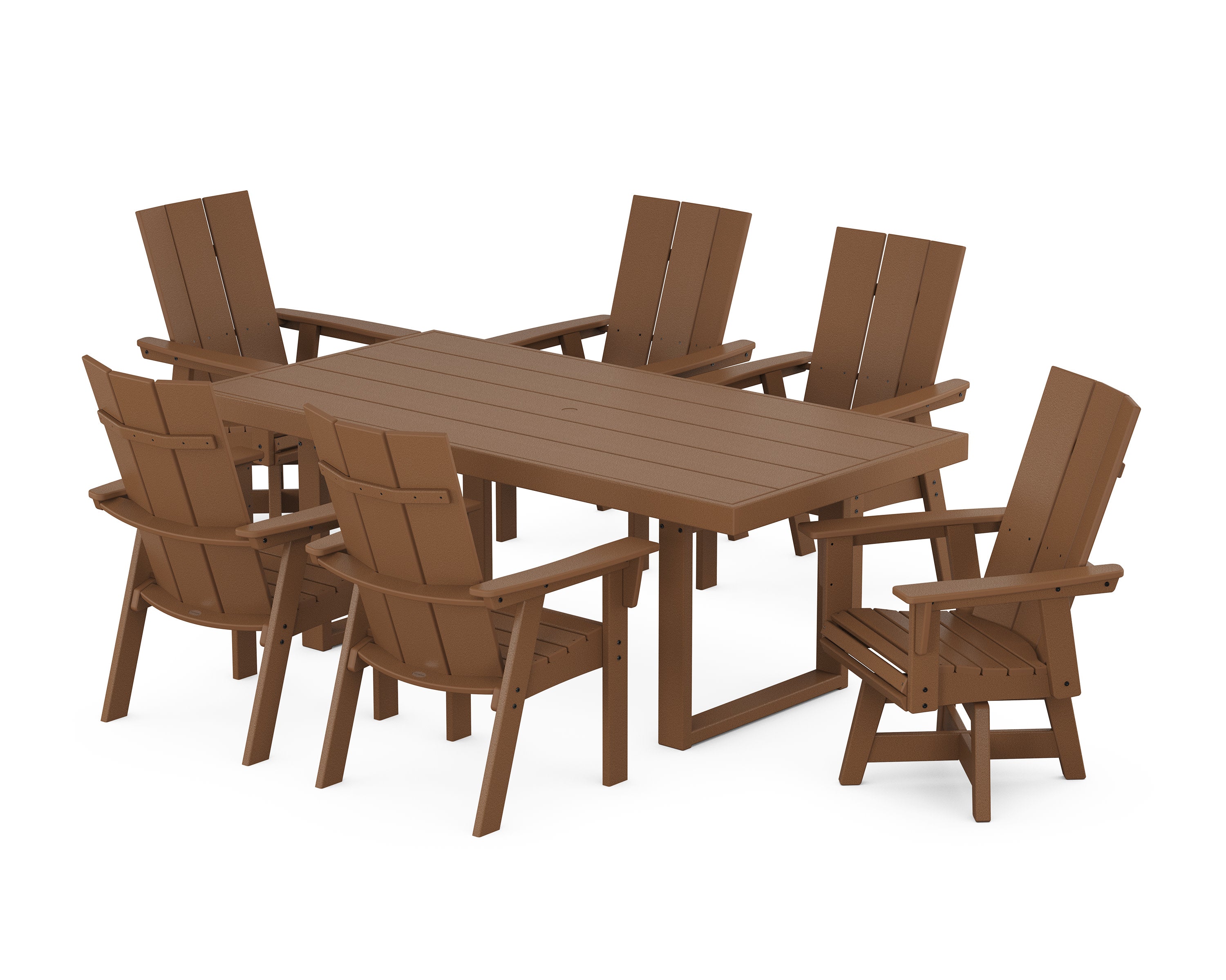 Modern Adirondack 7-Piece Dining Set in Teak