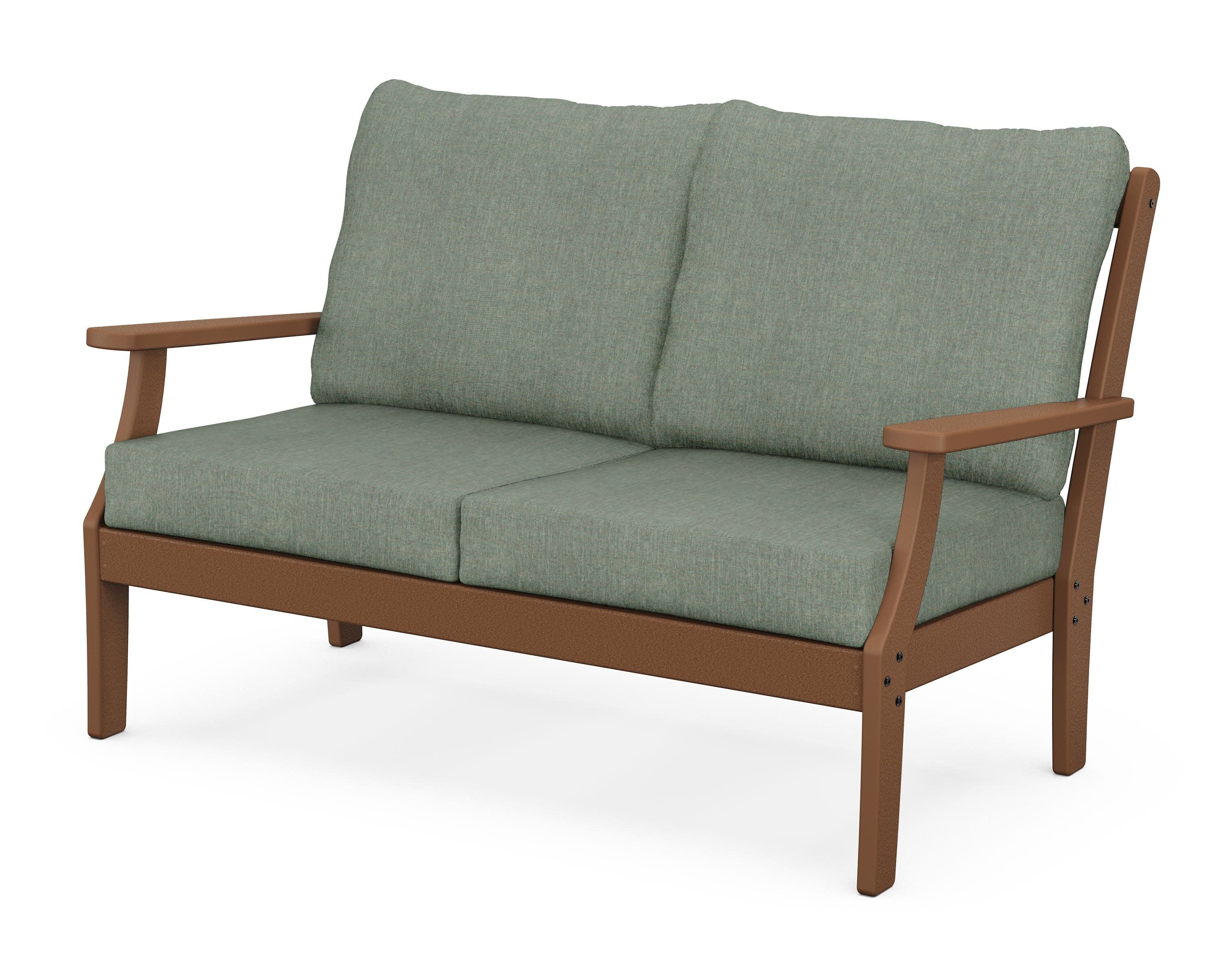 Braxton Deep Seating Loveseat in Teak / Cast Sage