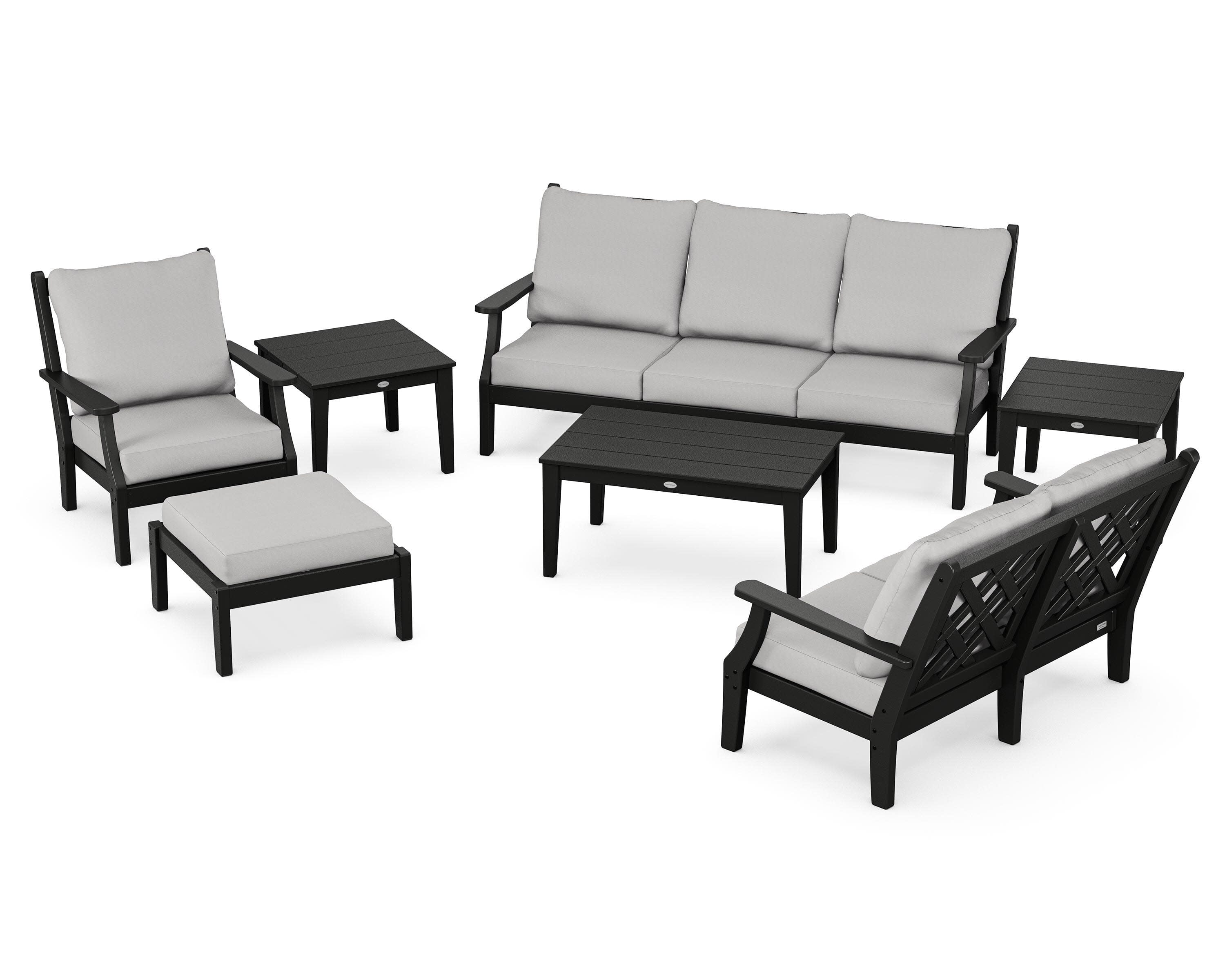 Wovendale 7-Piece Deep Seating Set in Black / Diamond in the Rough