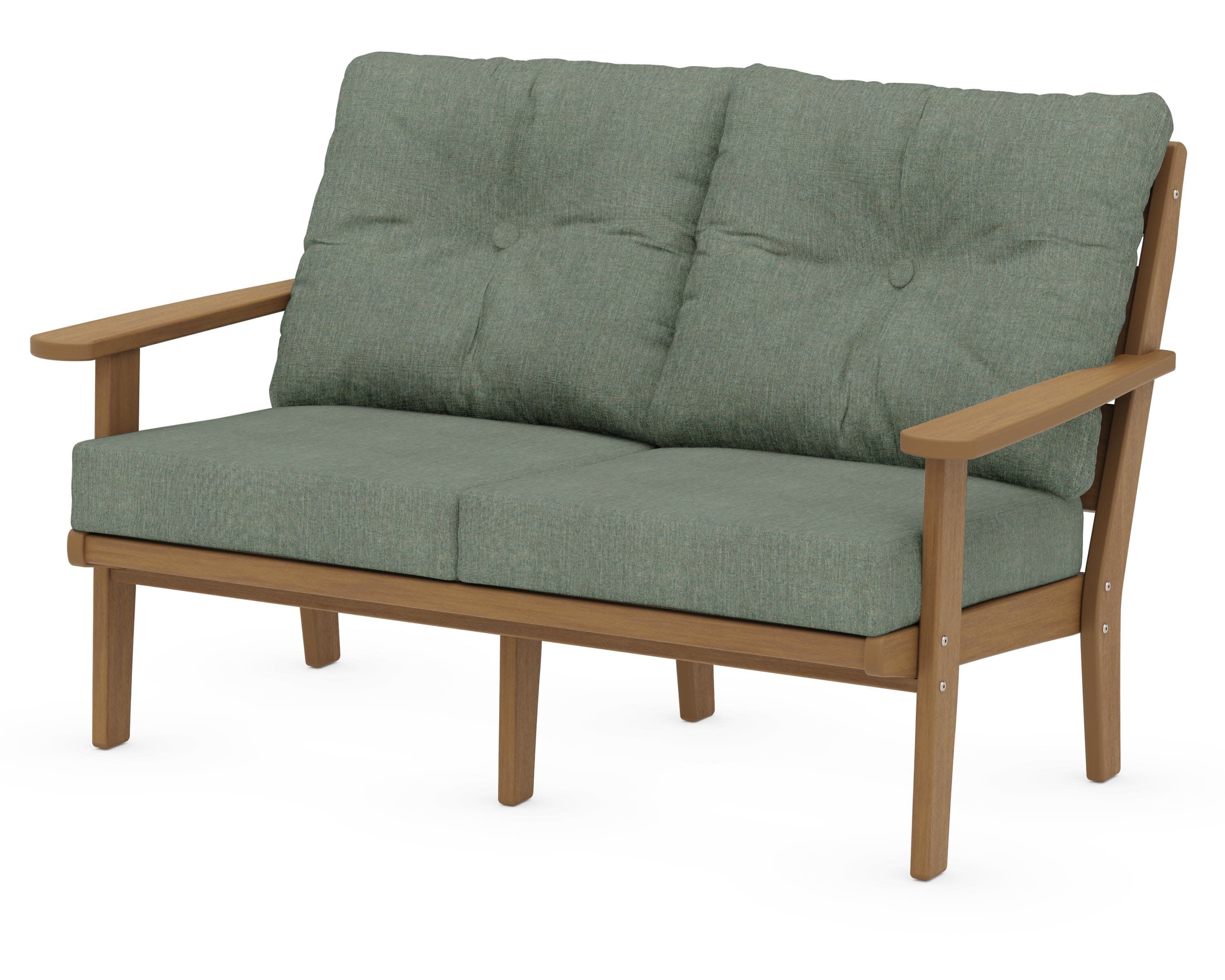 Lakeside Deep Seating Loveseat in Natural / Cast Sage