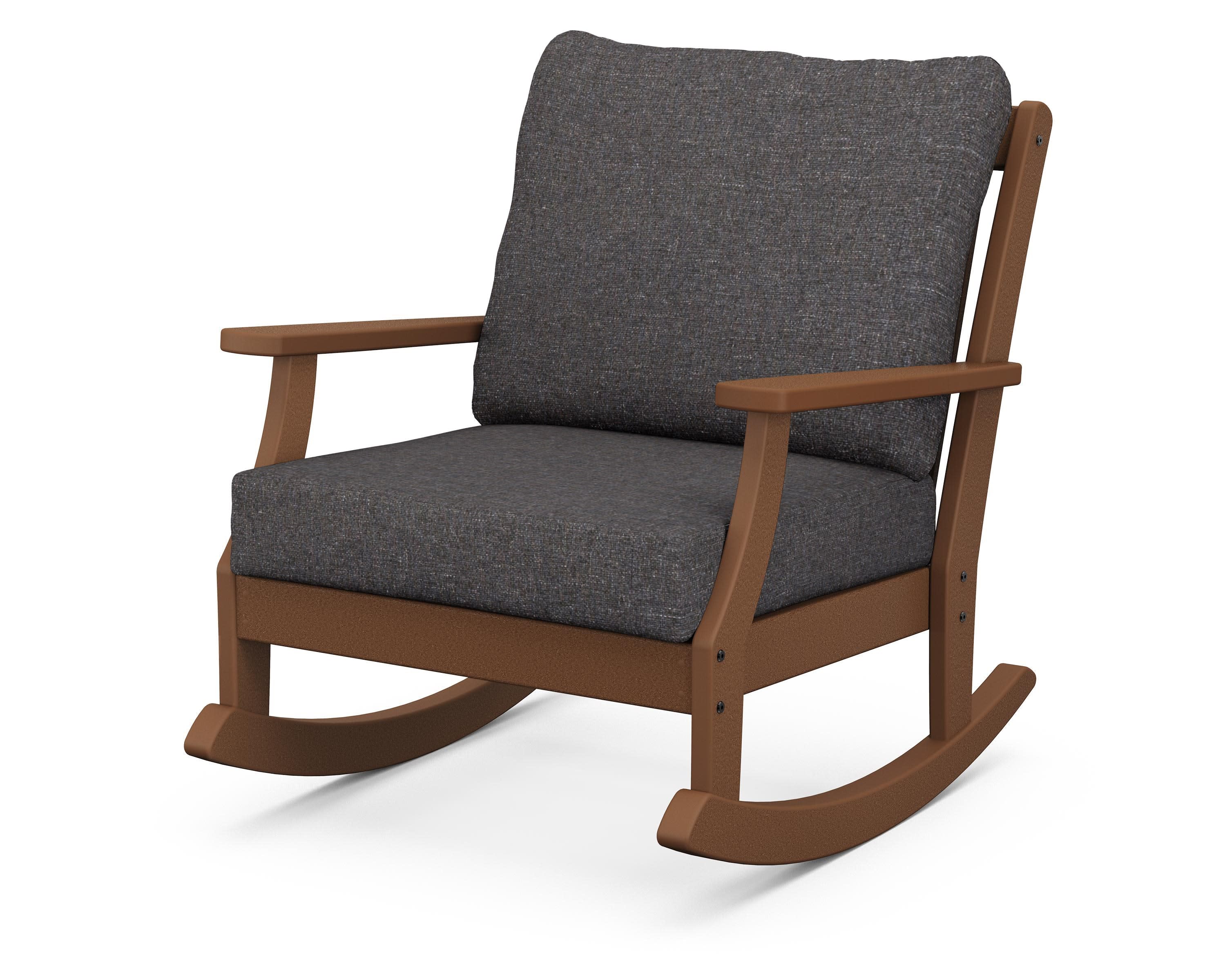 Braxton Deep Seating Rocking Chair in Teak / Ash Charcoal