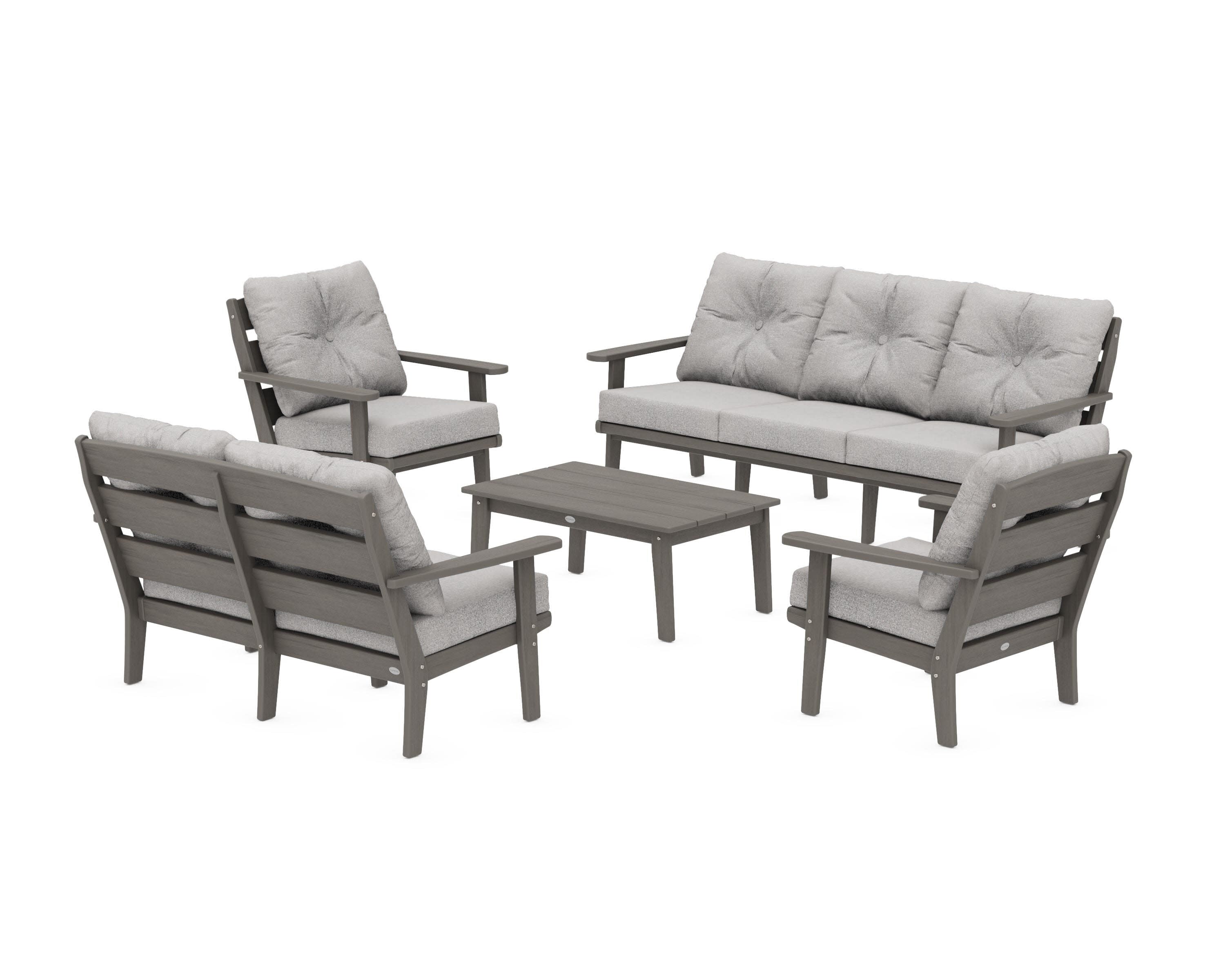 Lakeside 5-Piece Lounge Sofa Set in Driftwood / Grey Mist