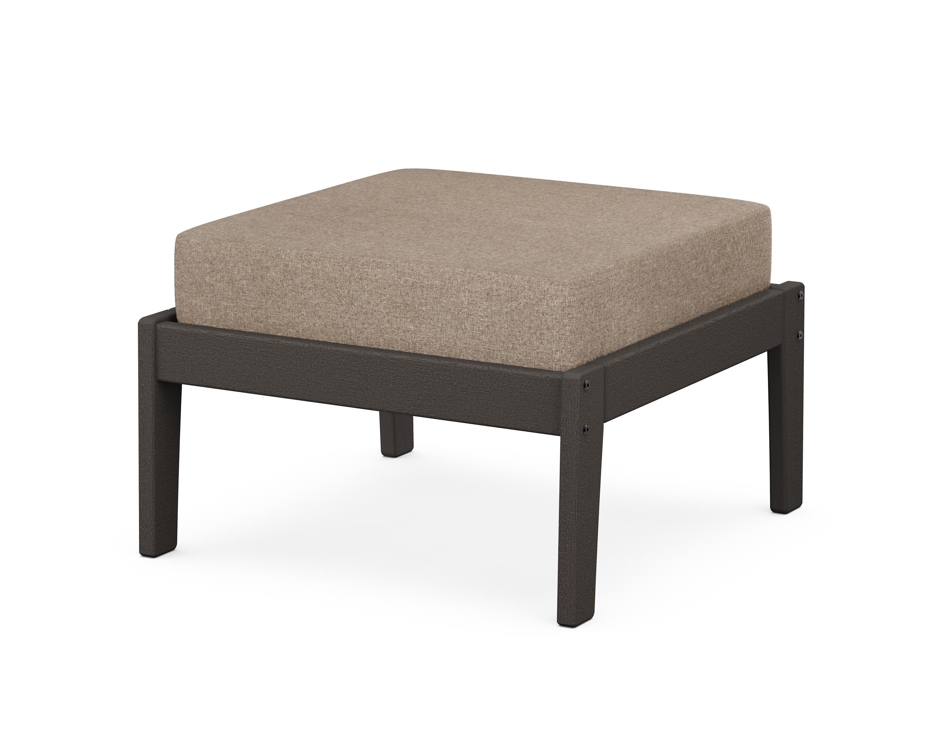 Deep Seating Ottoman in Vintage Coffee / Spiced Burlap