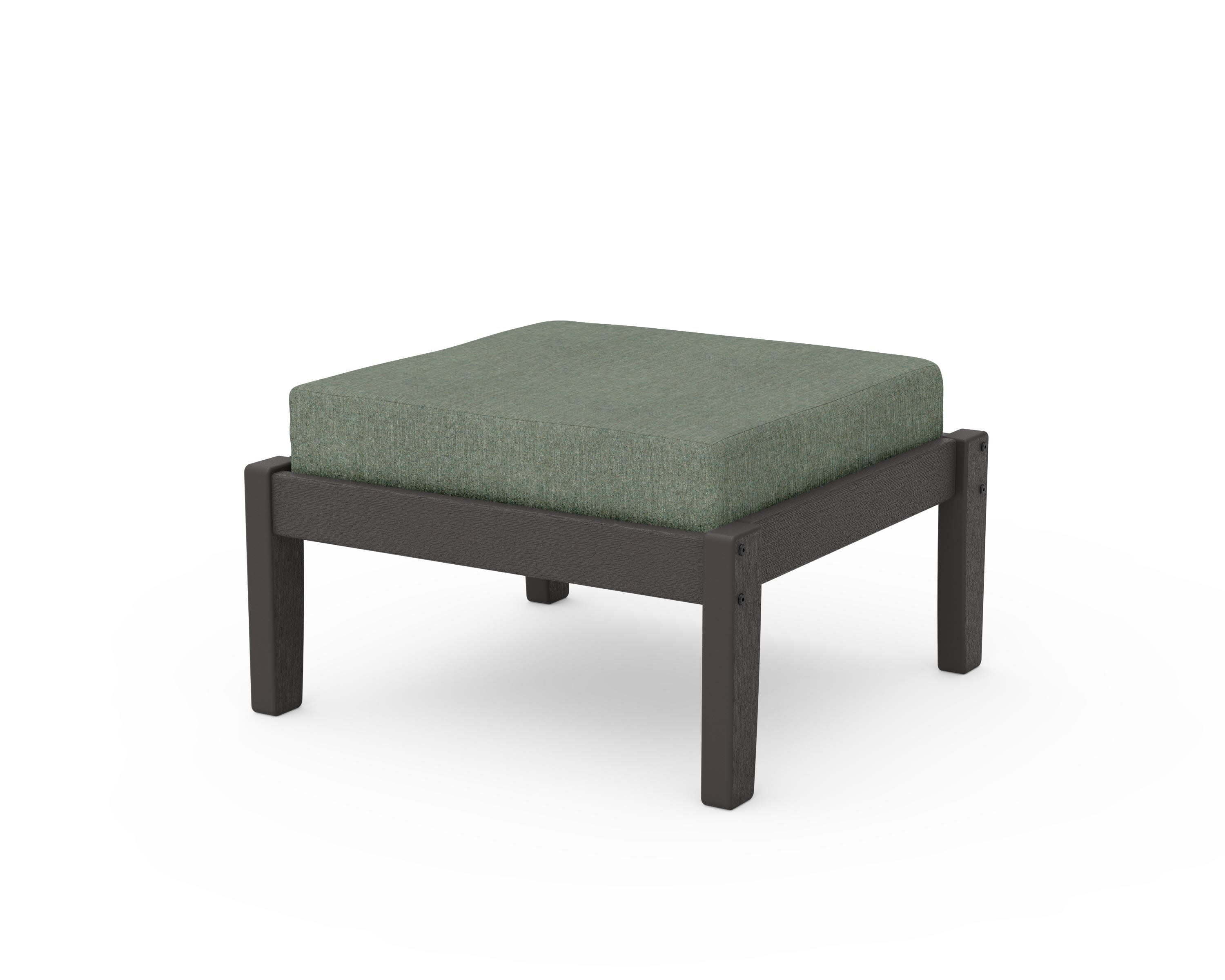 Deep Seating Ottoman in Vintage Coffee / Cast Sage
