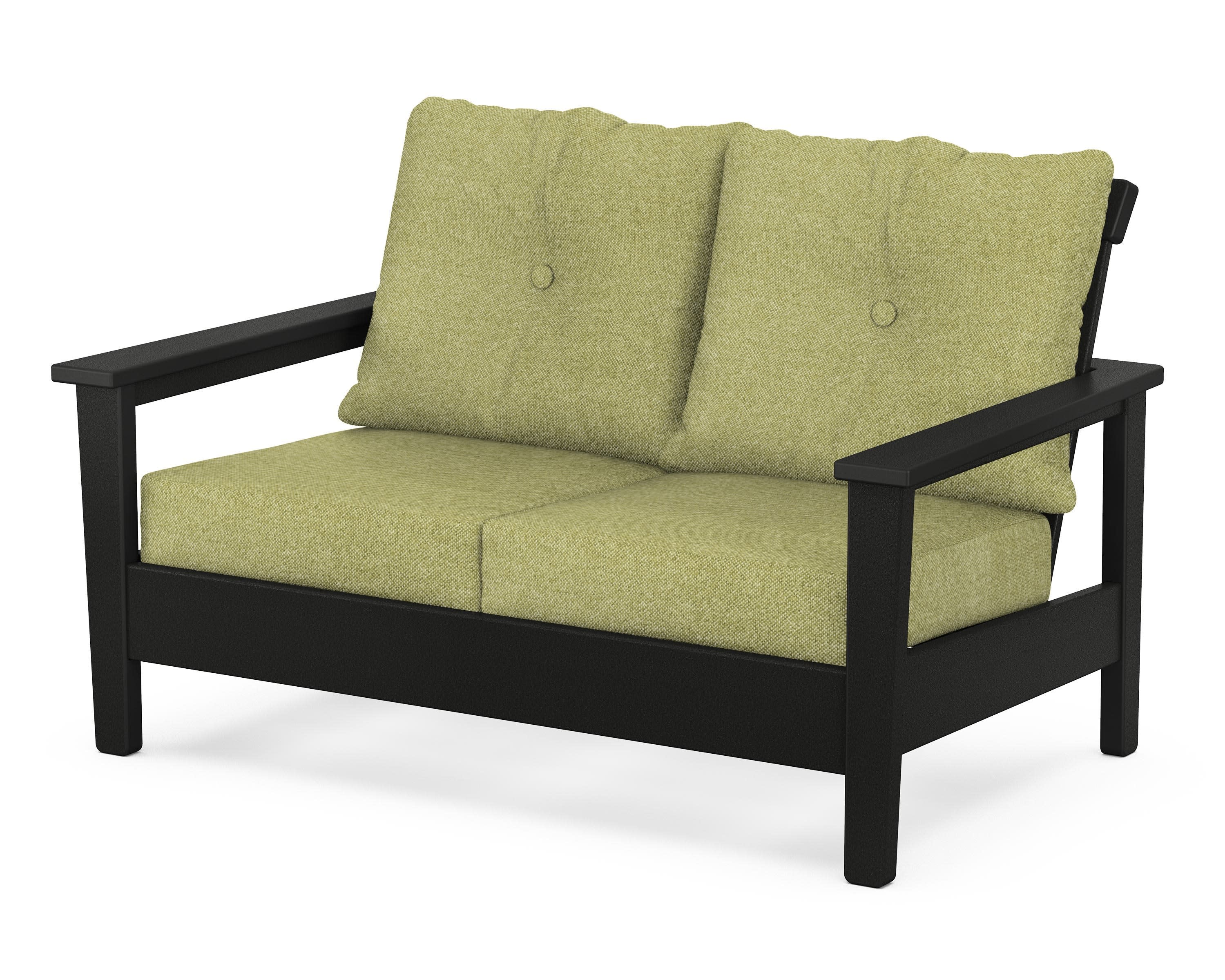 Prescott Deep Seating Loveseat in Black / Chartreuse Boucle