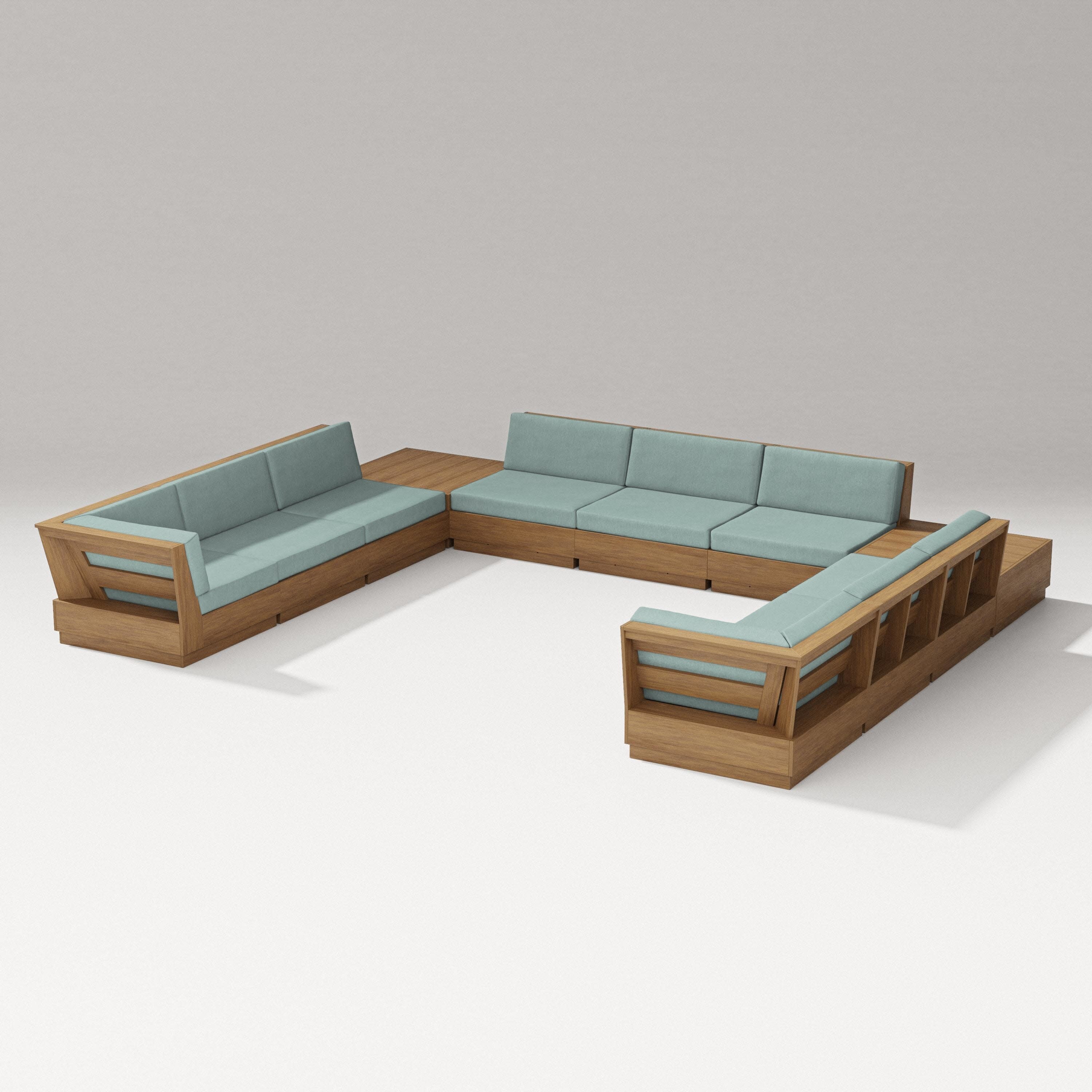 Elevate 11-Piece U-Shaped Sofa Sectional in Natural / Glacier Spa