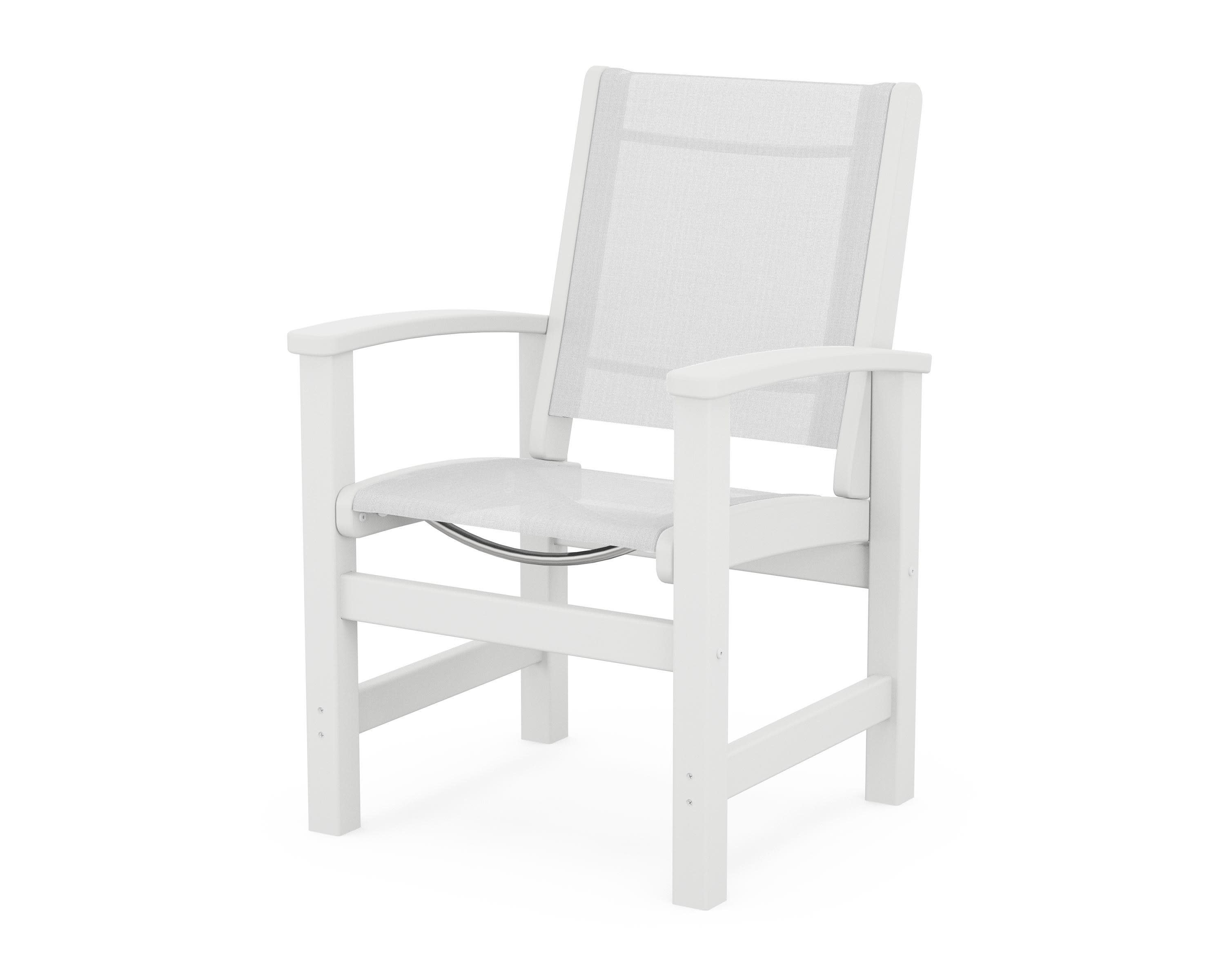 Coastal Dining Chair in White / White Sling