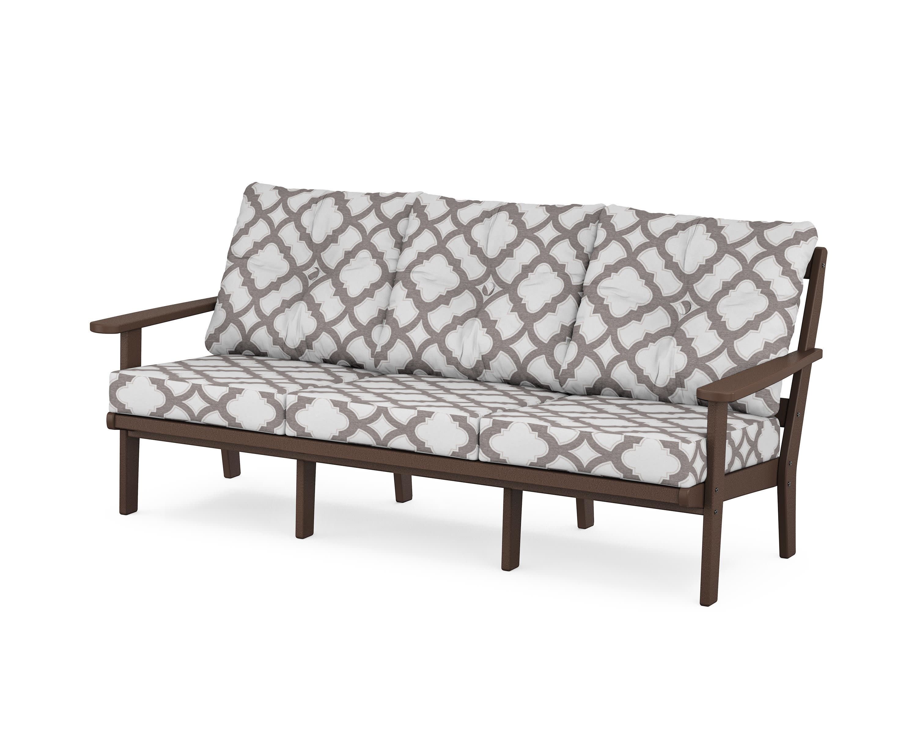 Mission Deep Seating Sofa in Mahogany / Trellis Grey Mist