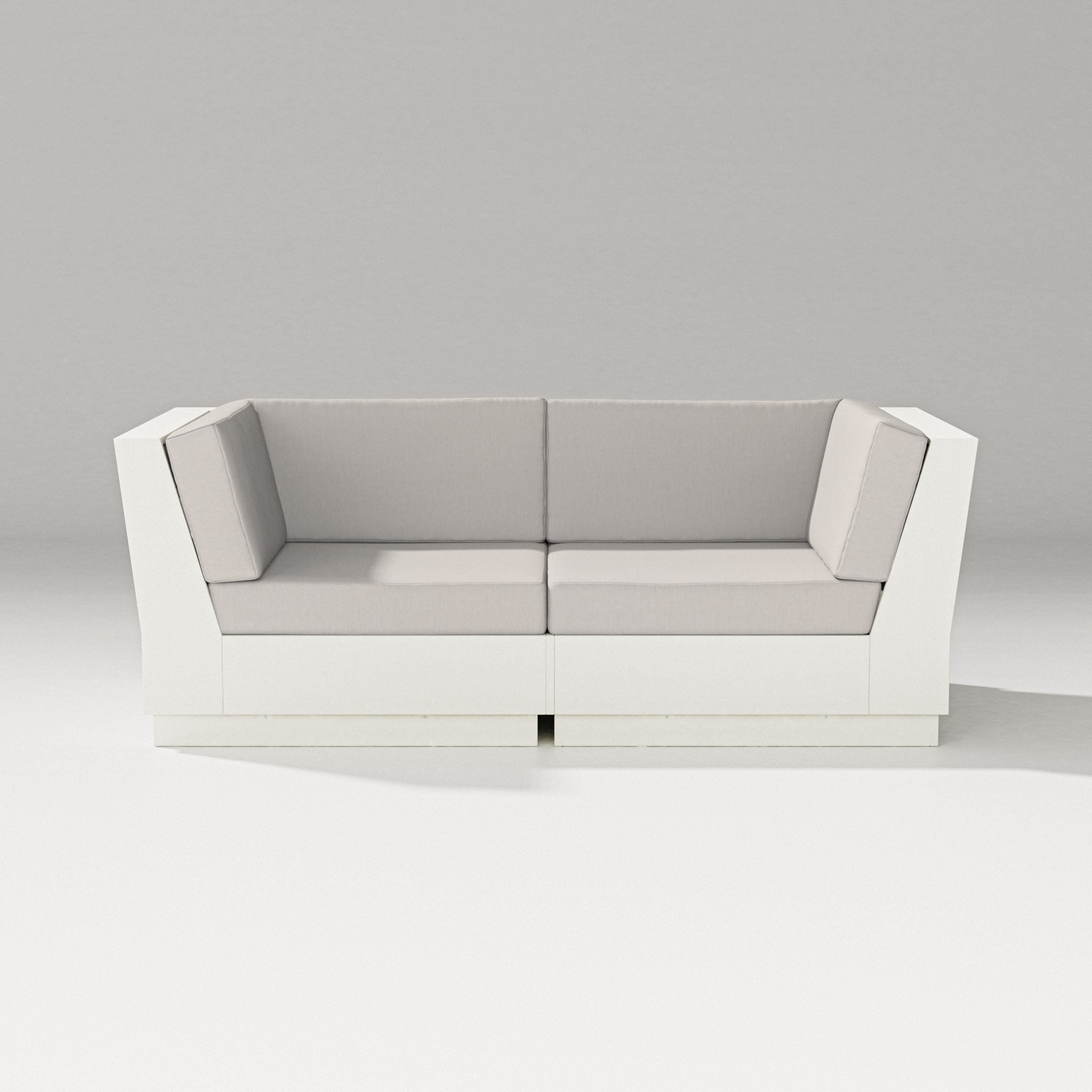 Elevate Loveseat Sectional in Vintage White / Cast Ash