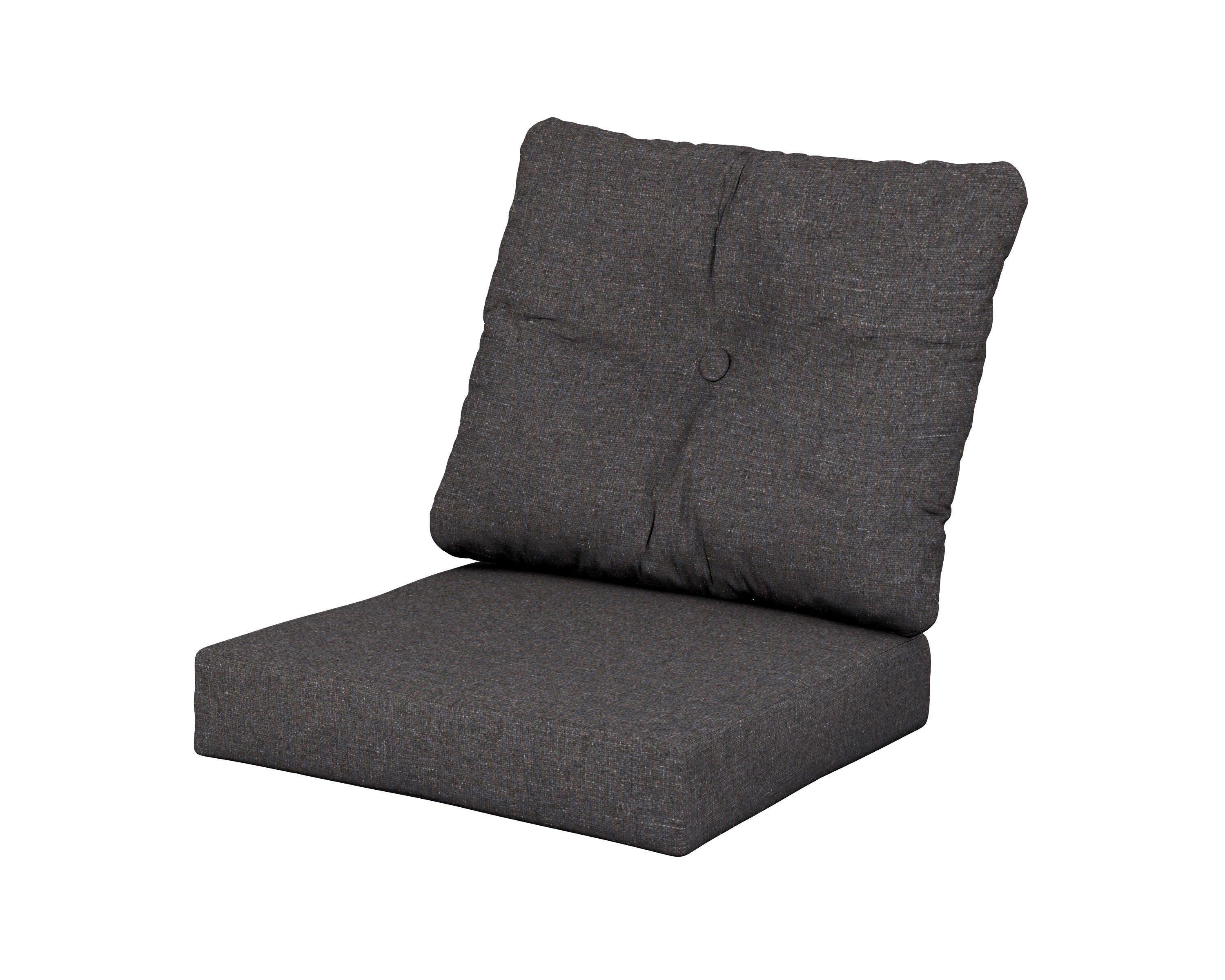 Vineyard Seat/Back Cushion in Ash Charcoal