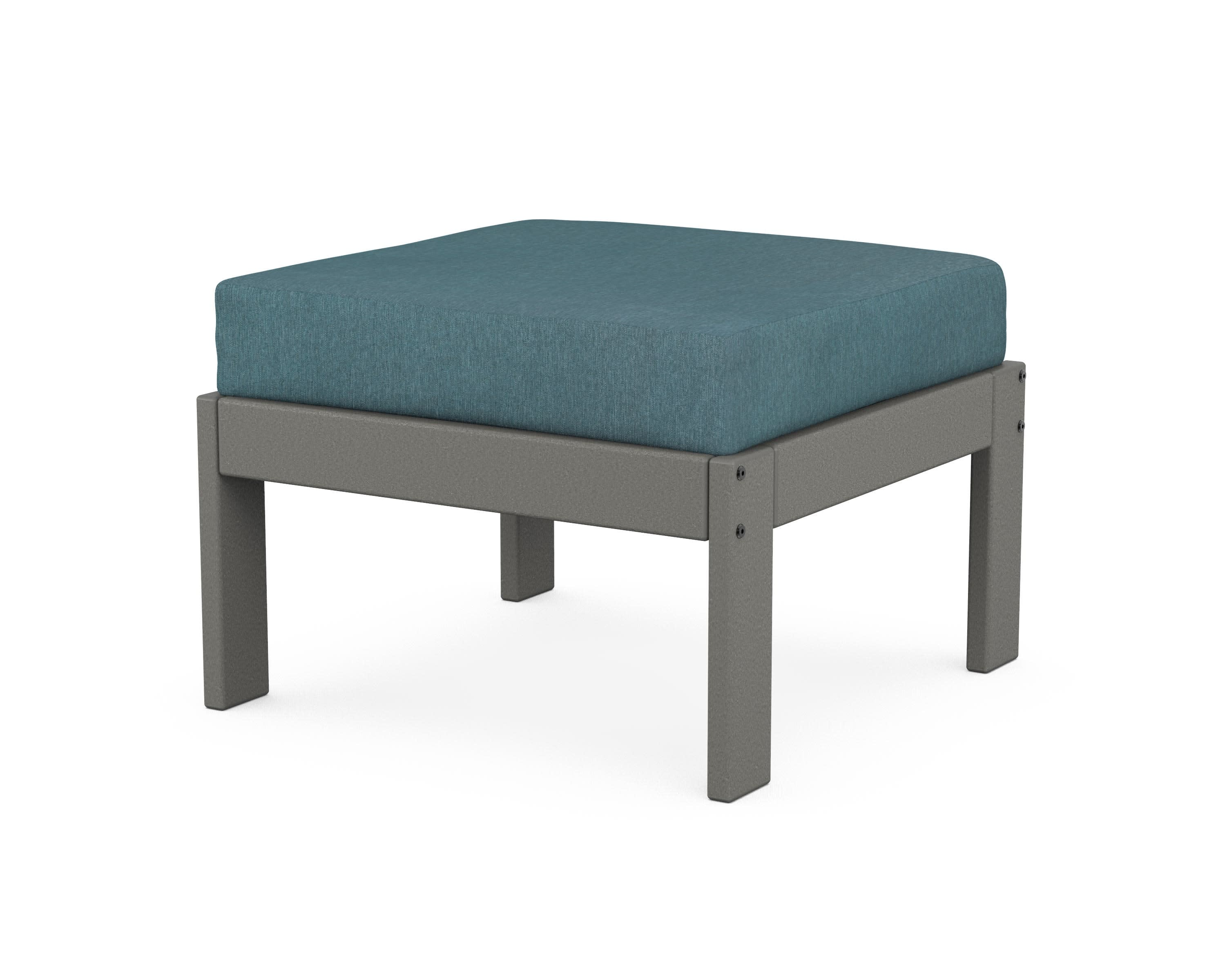 Vineyard Modular Ottoman in Slate Grey / Ocean Teal
