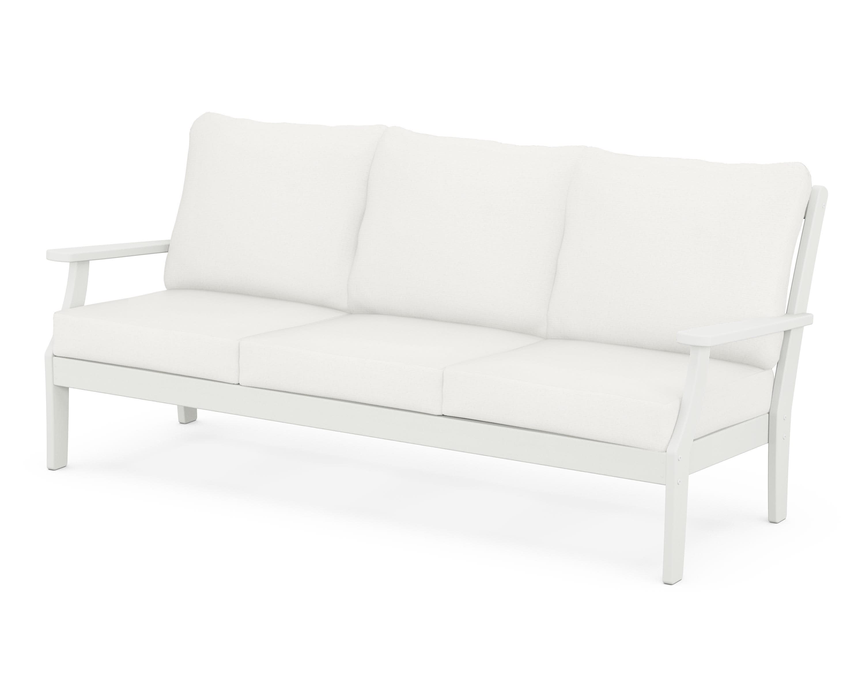 Braxton Deep Seating Sofa in Vintage White / Natural Linen