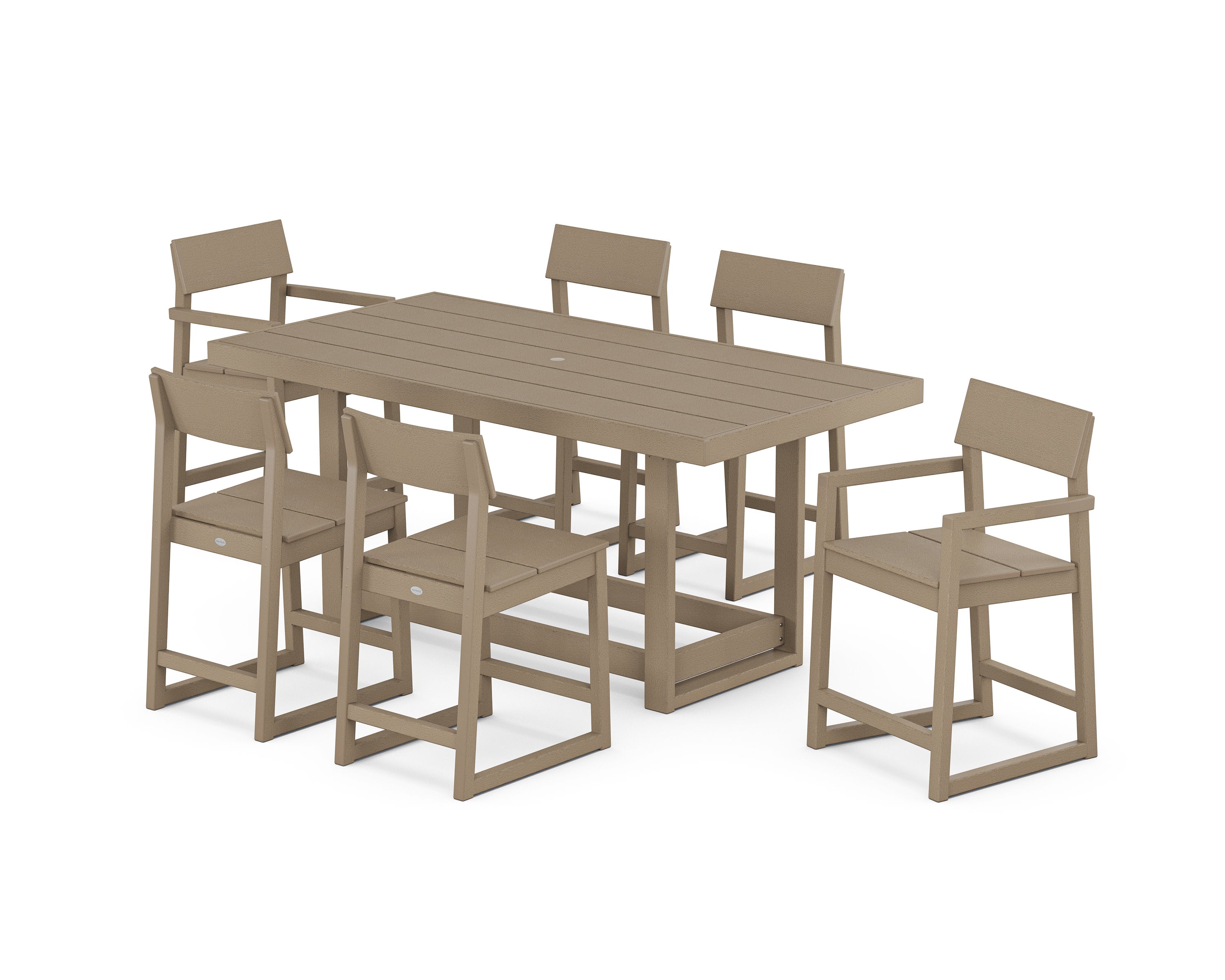 EDGE 7-Piece Counter Table Set in Vintage Sahara