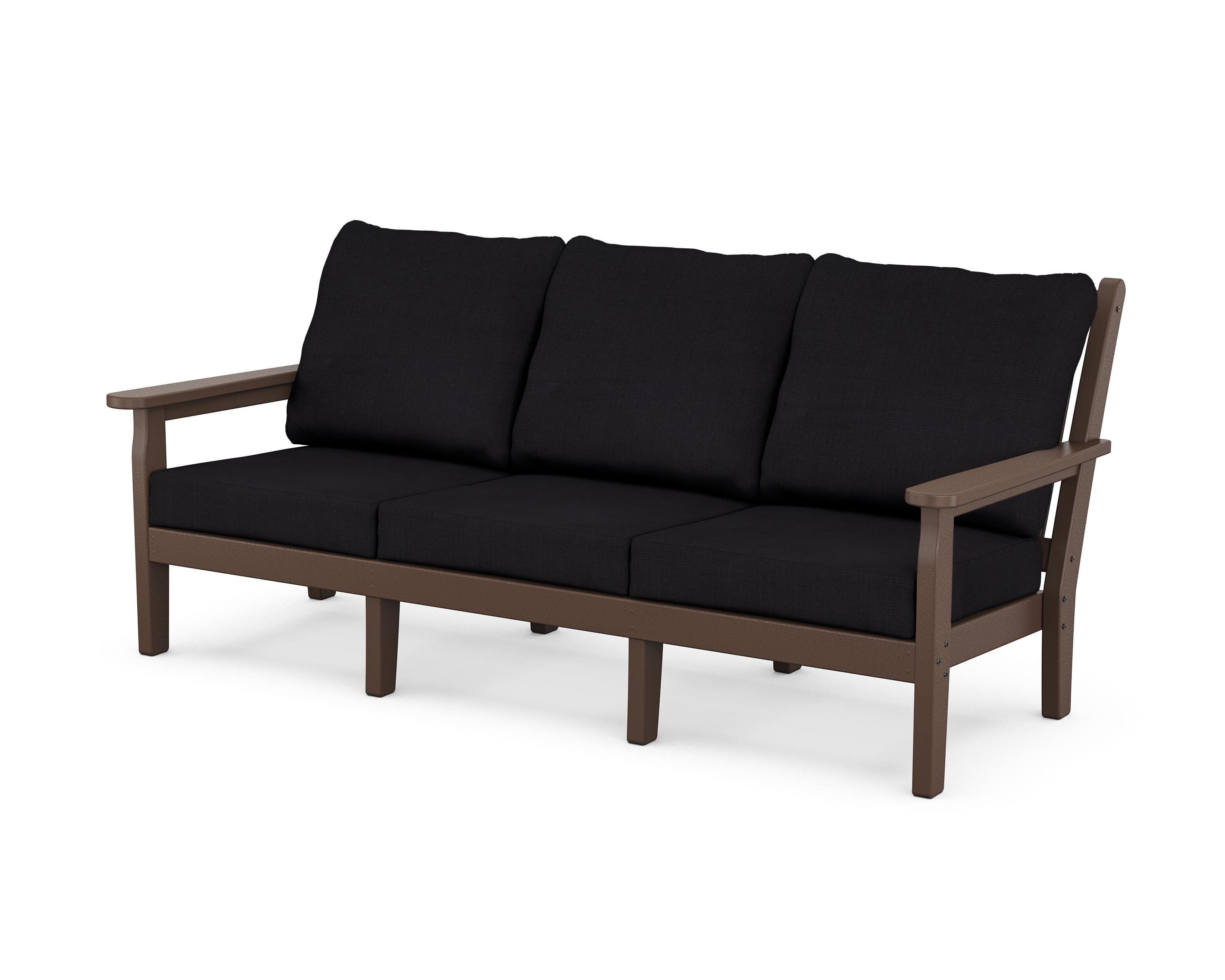 Chippendale Deep Seating Sofa in Mahogany / Midnight Linen