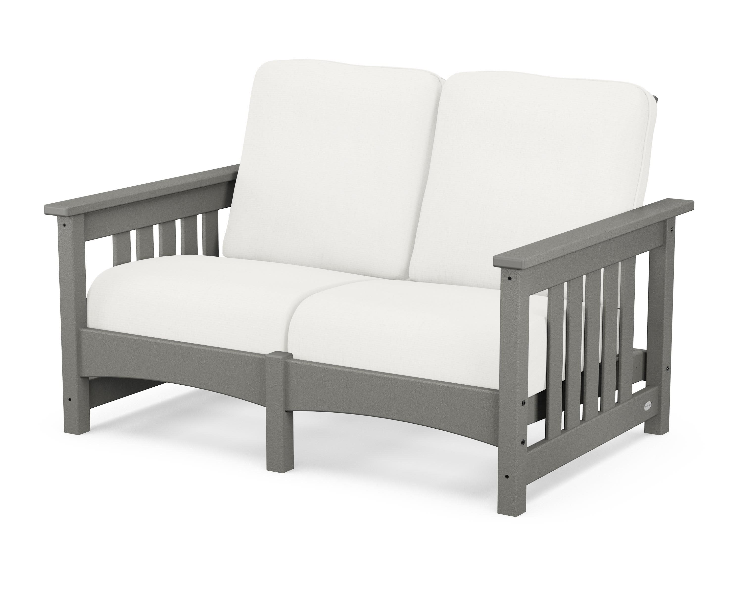 Club Mission Loveseat in Slate Grey / Natural Linen
