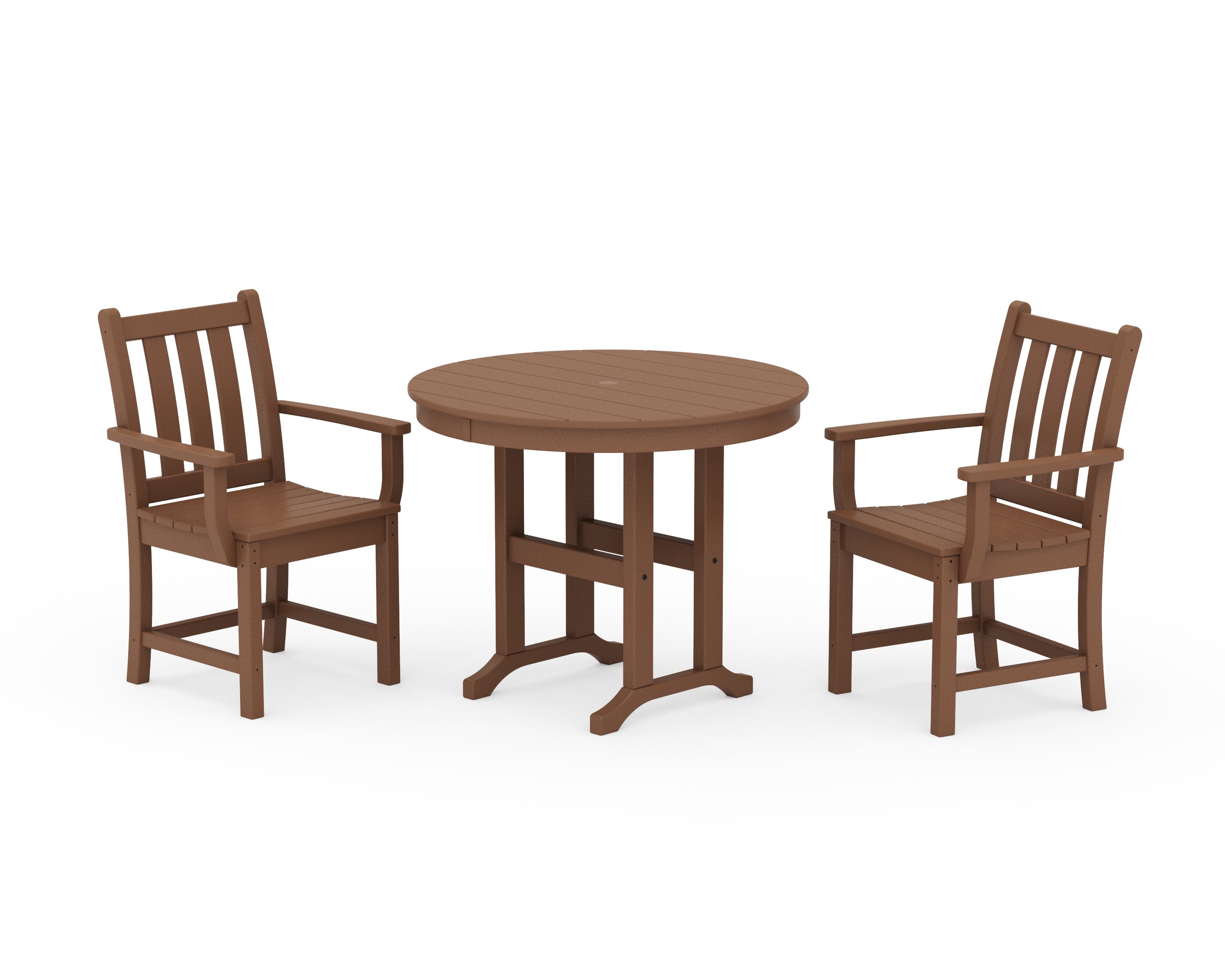 Traditional Garden 3-Piece Round Dining Set in Teak