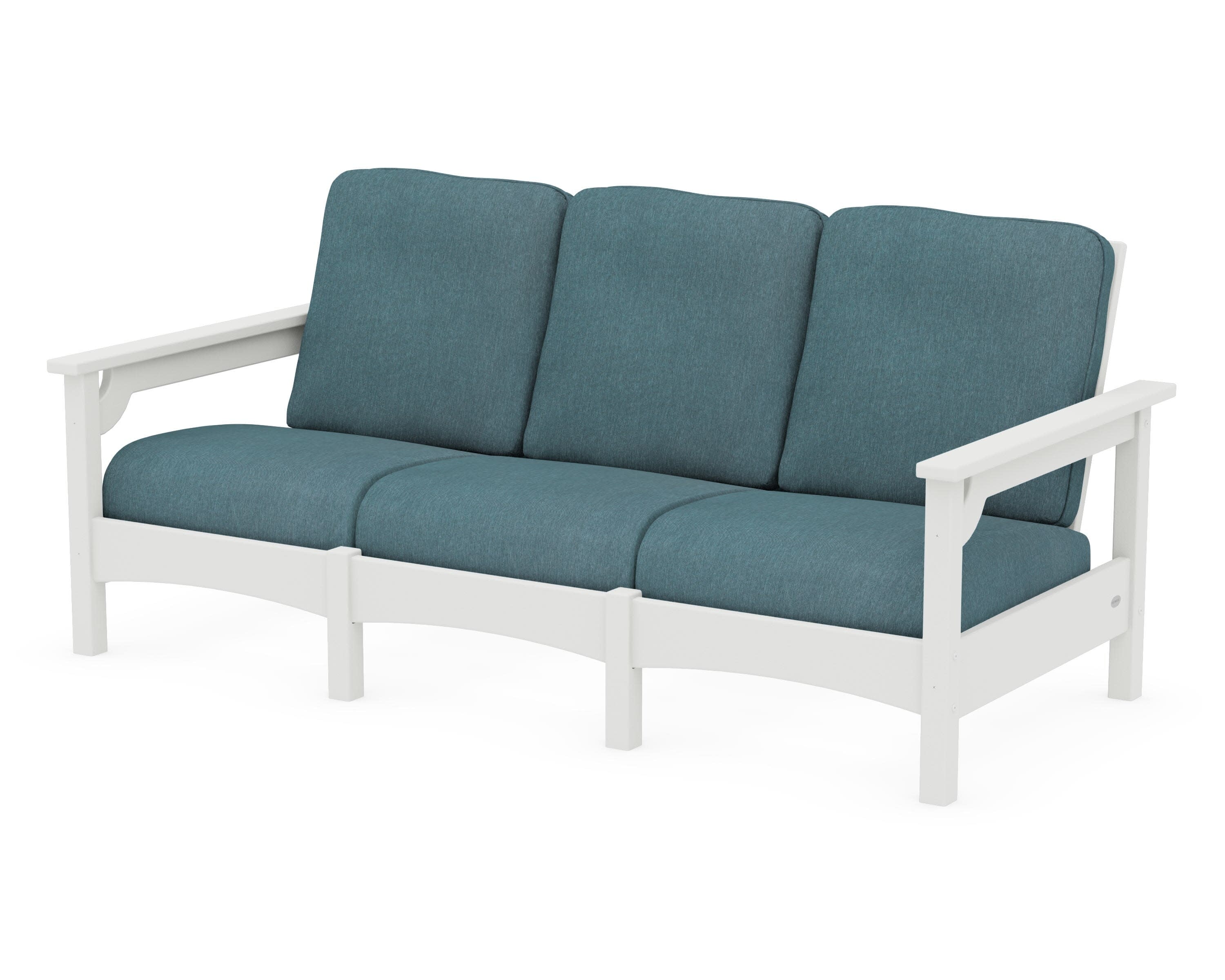 Club Sofa in Vintage White / Ocean Teal