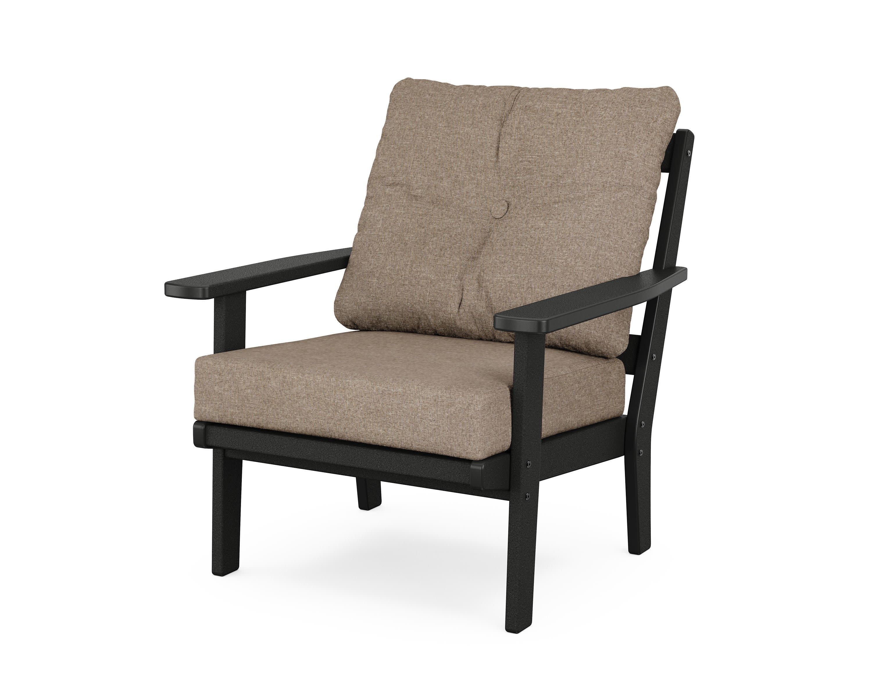Oxford Deep Seating Chair in Black / Spiced Burlap