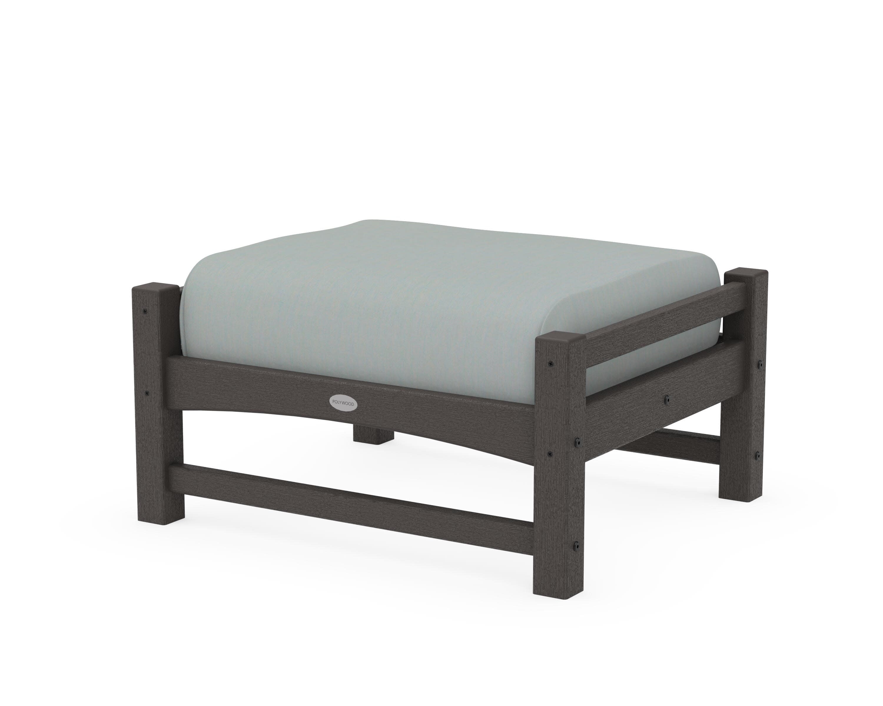Club Ottoman in Vintage Coffee / Spa