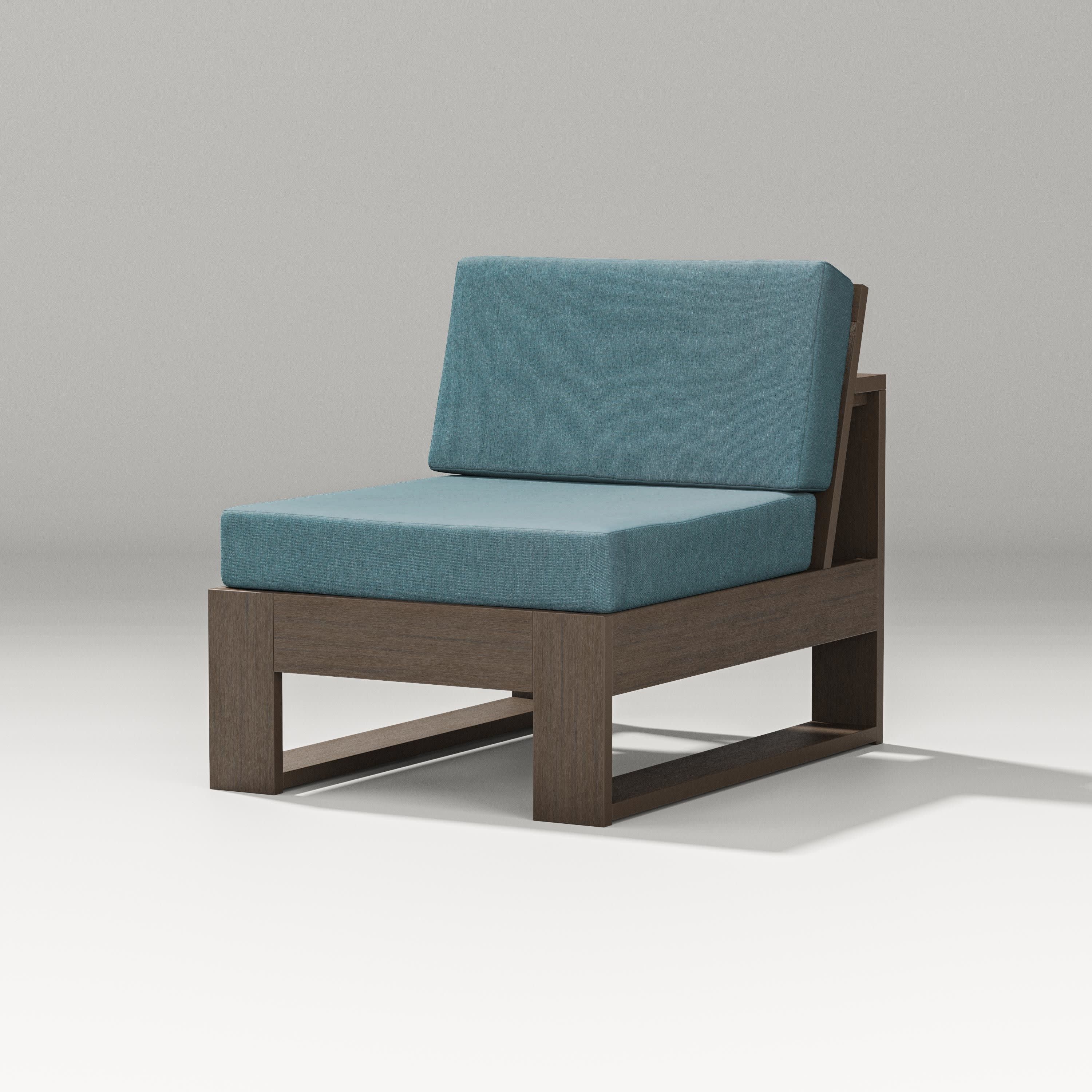Latitude Modular Armless Chair in Kona / Ocean Teal