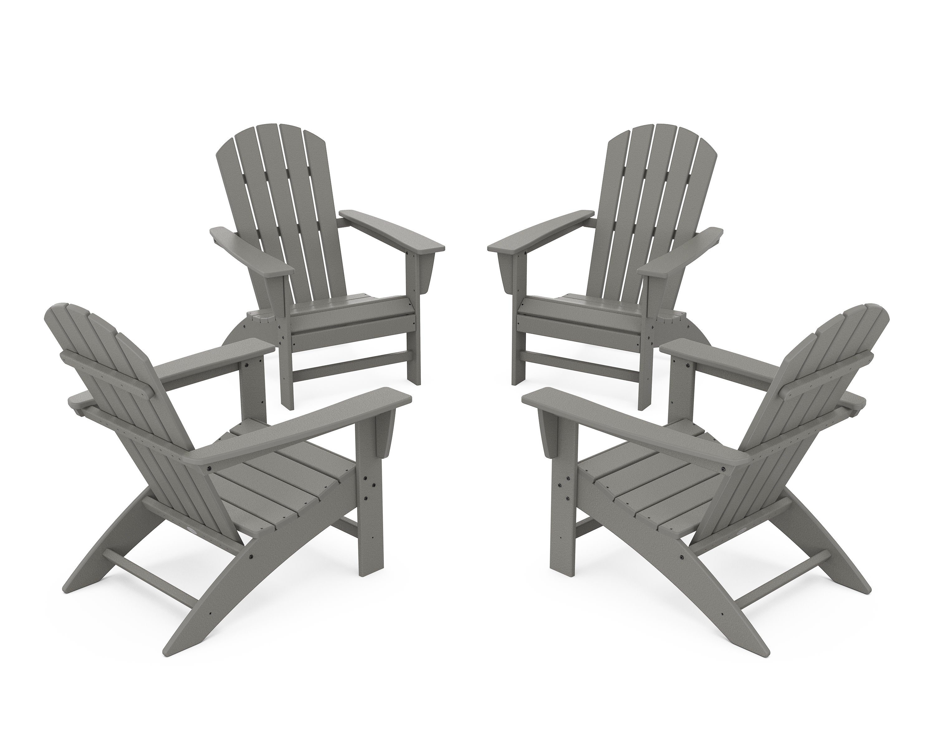 Nautical 4-Piece Adirondack Conversation Set in Slate Grey
