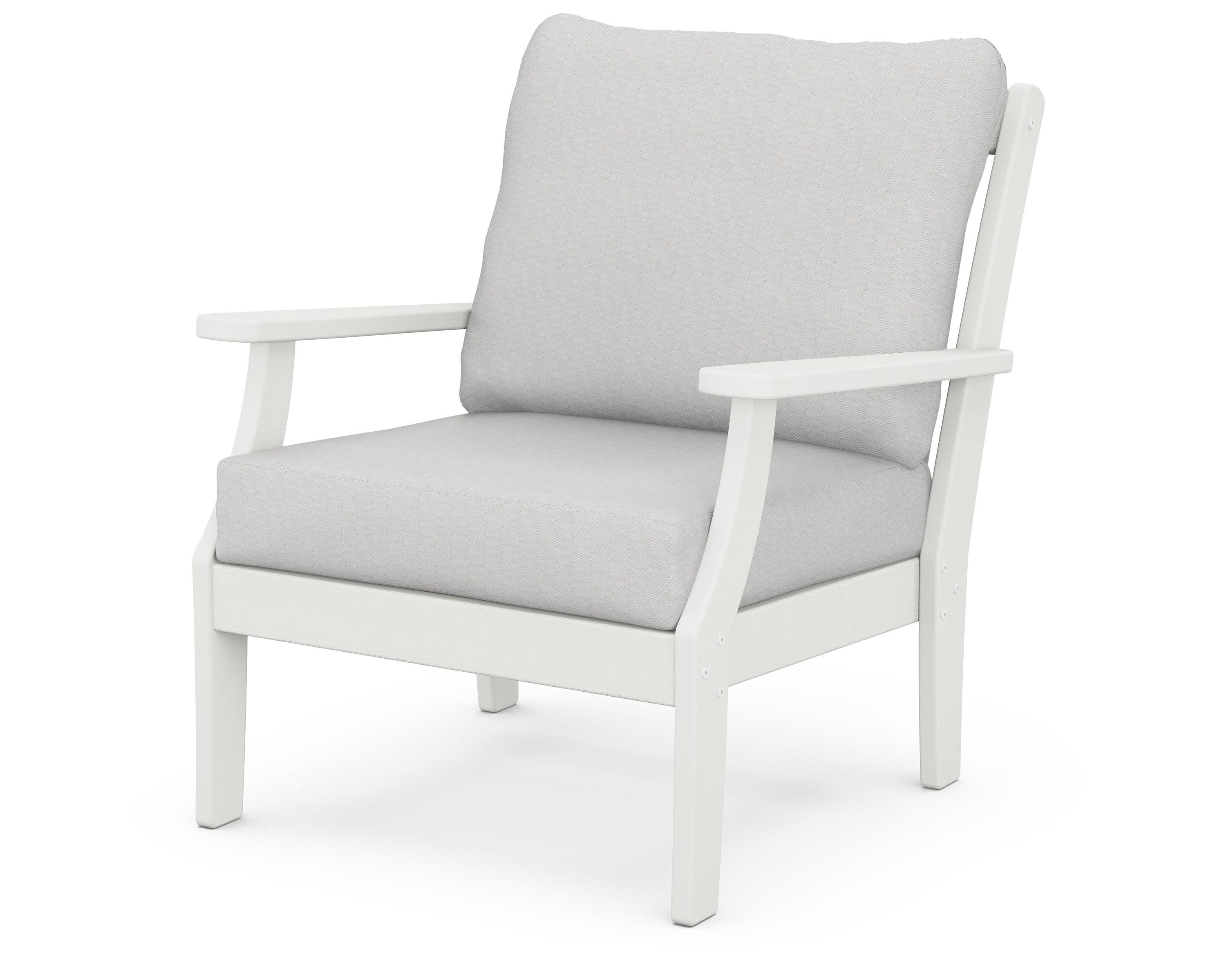 Braxton Deep Seating Chair in Vintage White / Diamond in the Rough