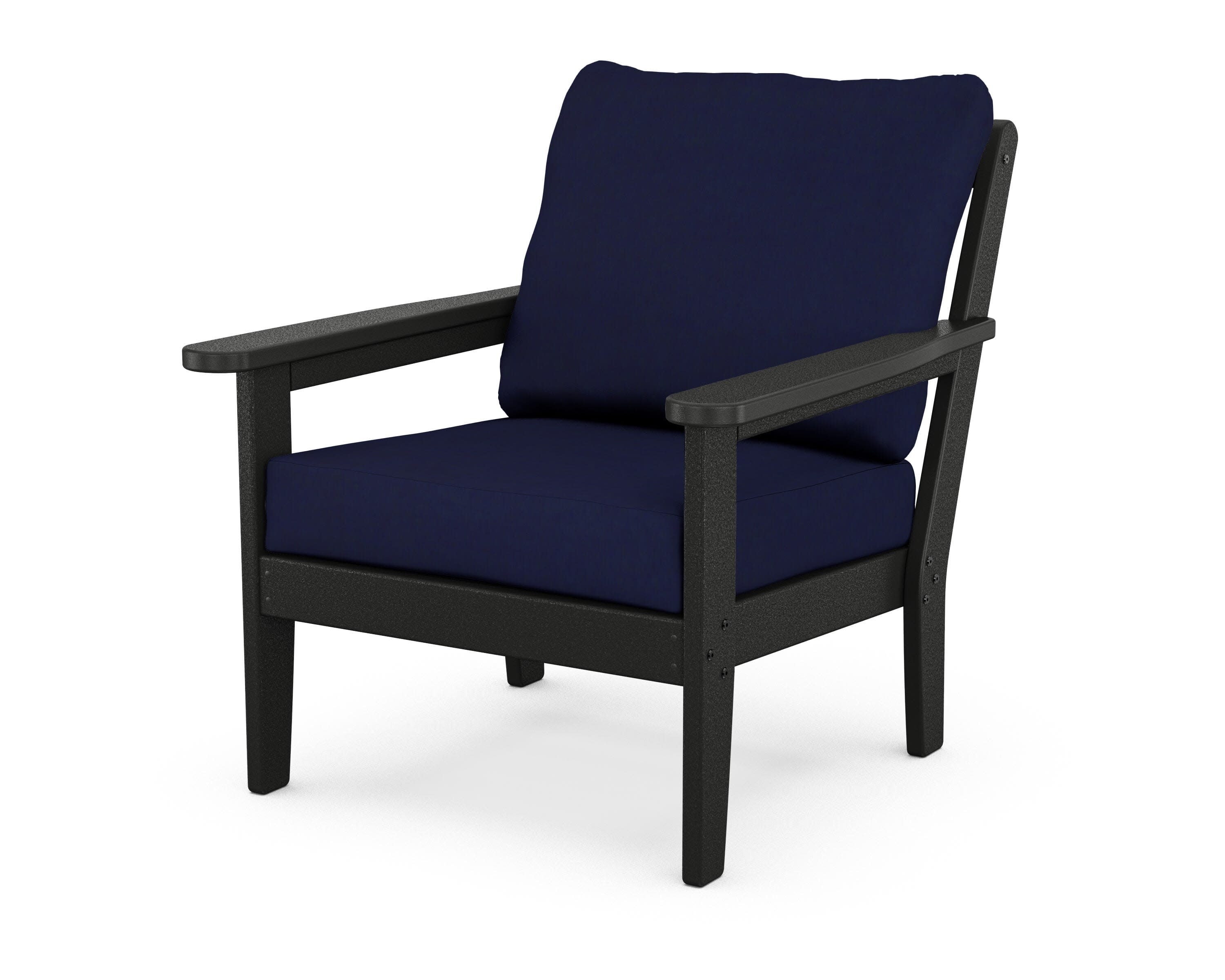 Cottage Deep Seating Chair in Black / Navy