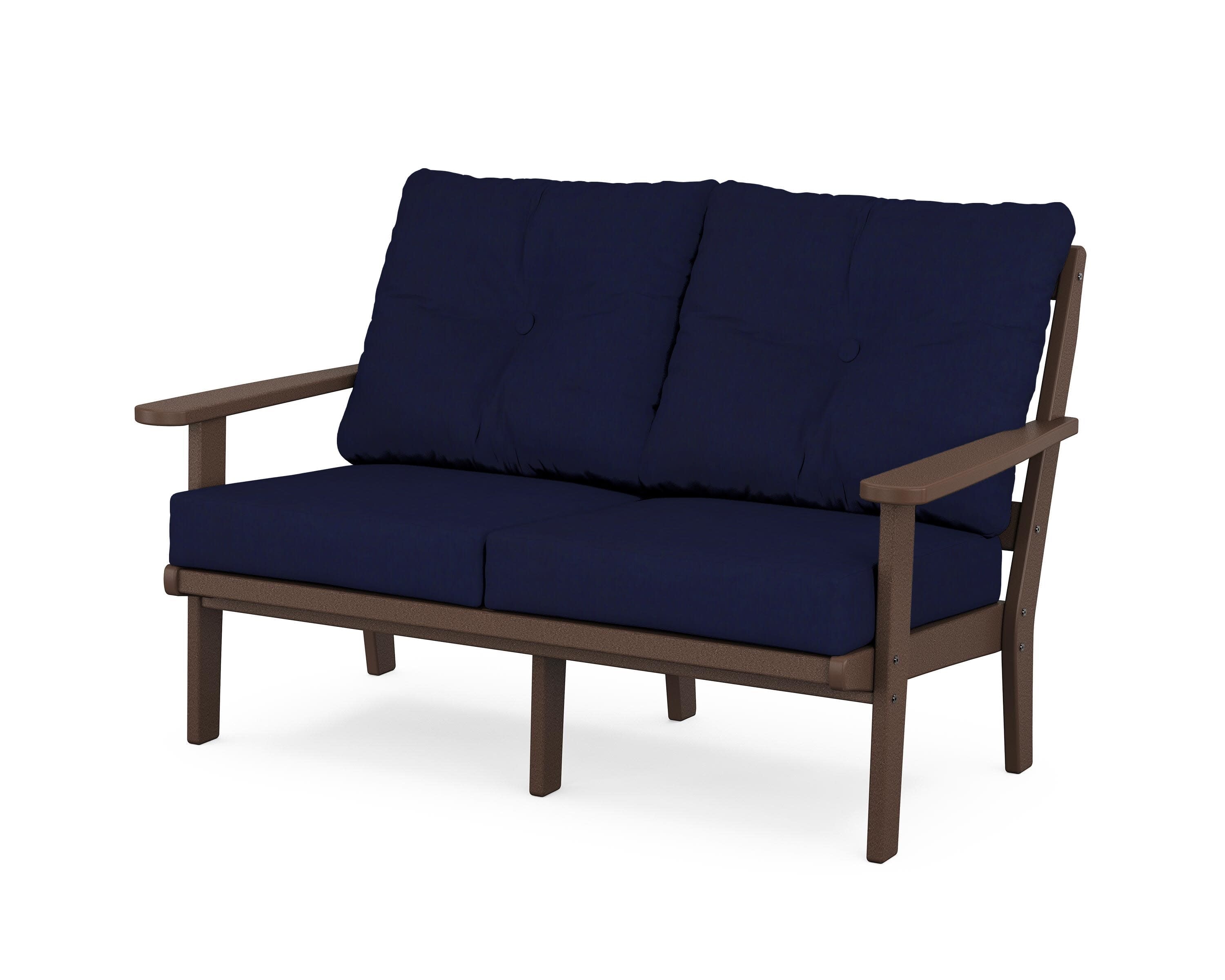 Mission Deep SeatingLoveseat in Mahogany / Navy