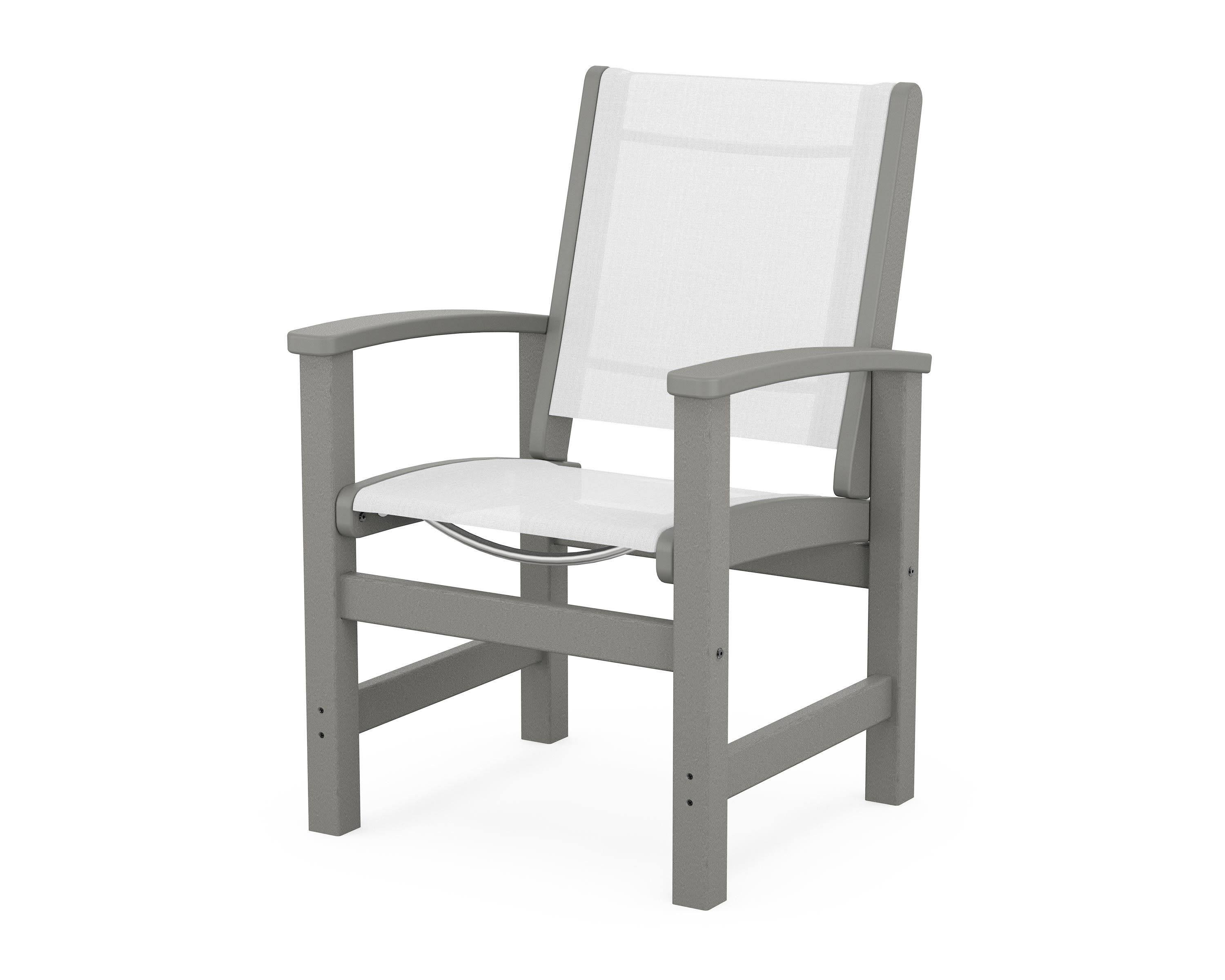 Coastal Dining Chair in Slate Grey / White Sling