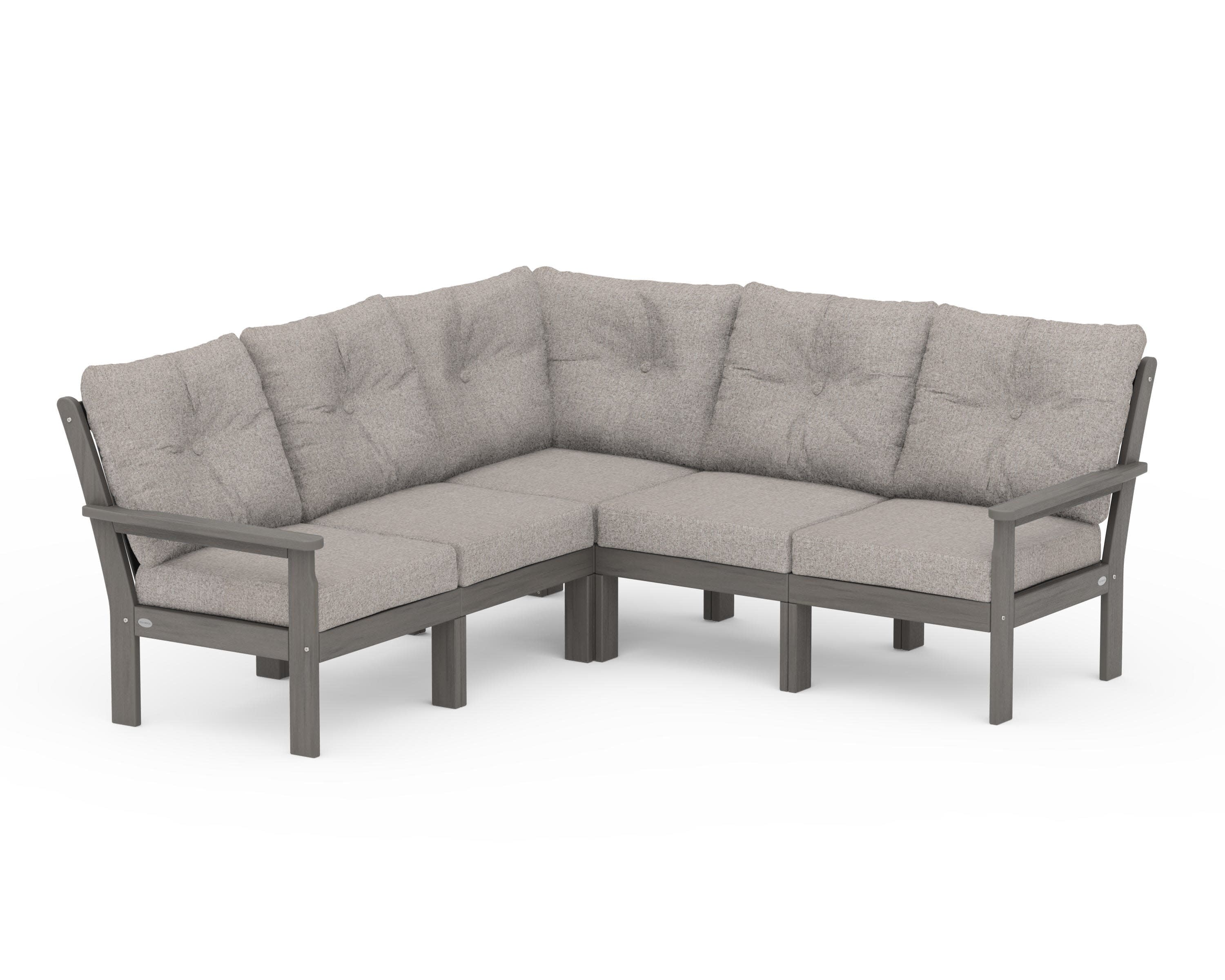 Vineyard 5-Piece Sectional in Driftwood / Weathered Tweed
