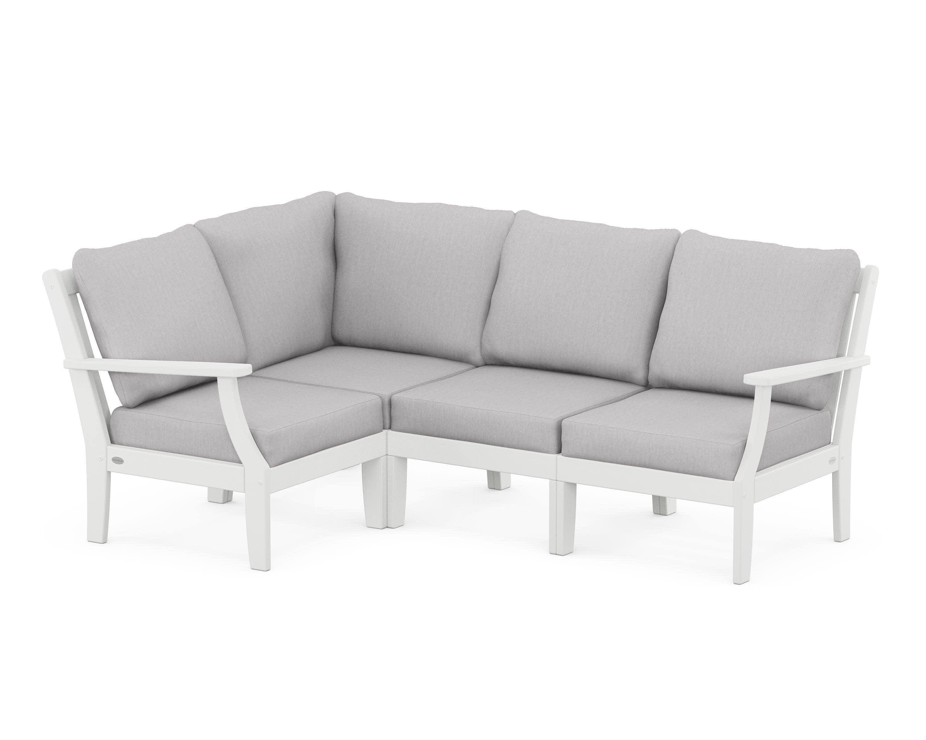 Braxton Modular 4-Piece Deep Seating Set in White / Granite