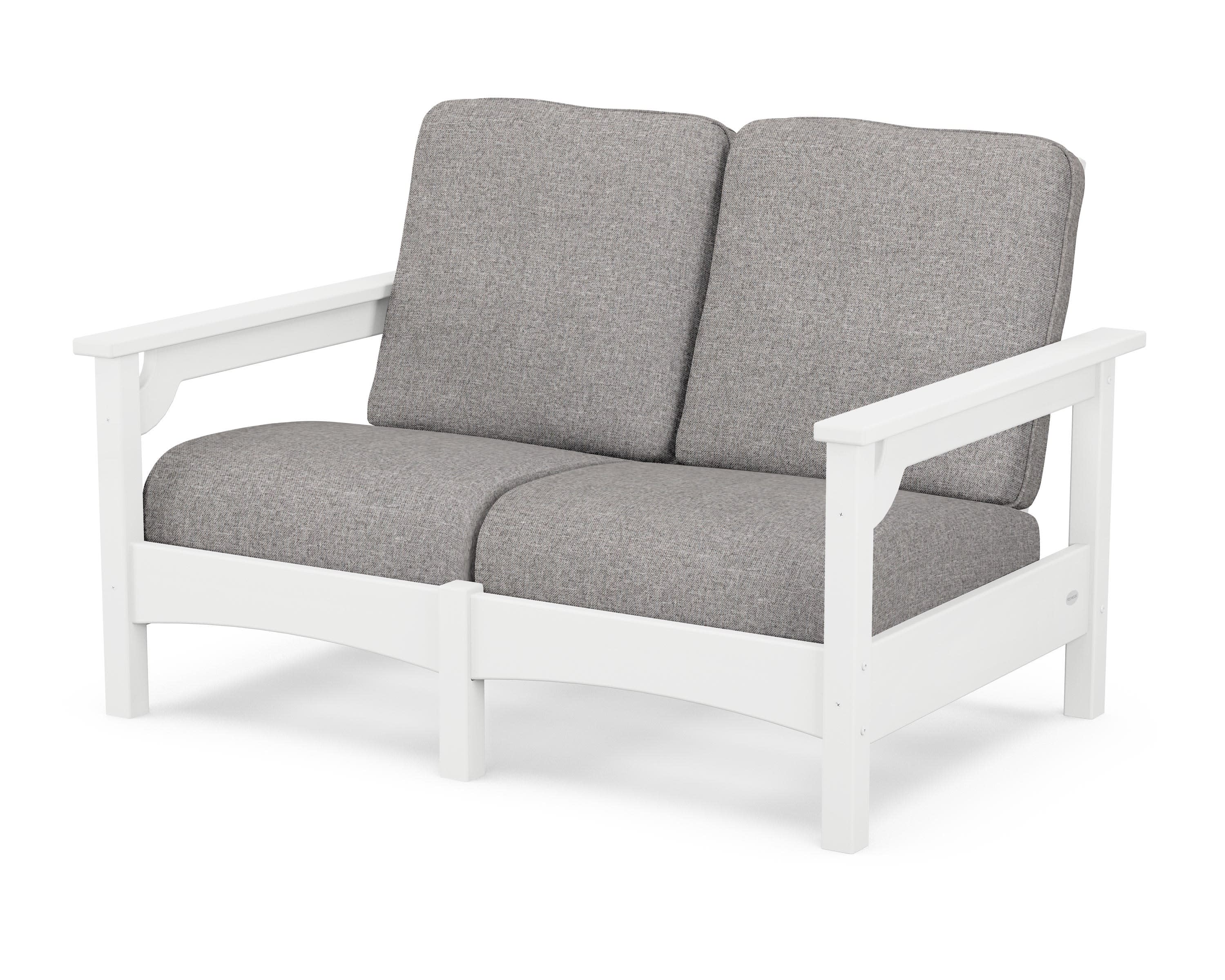Club Loveseat in White / Grey Mist