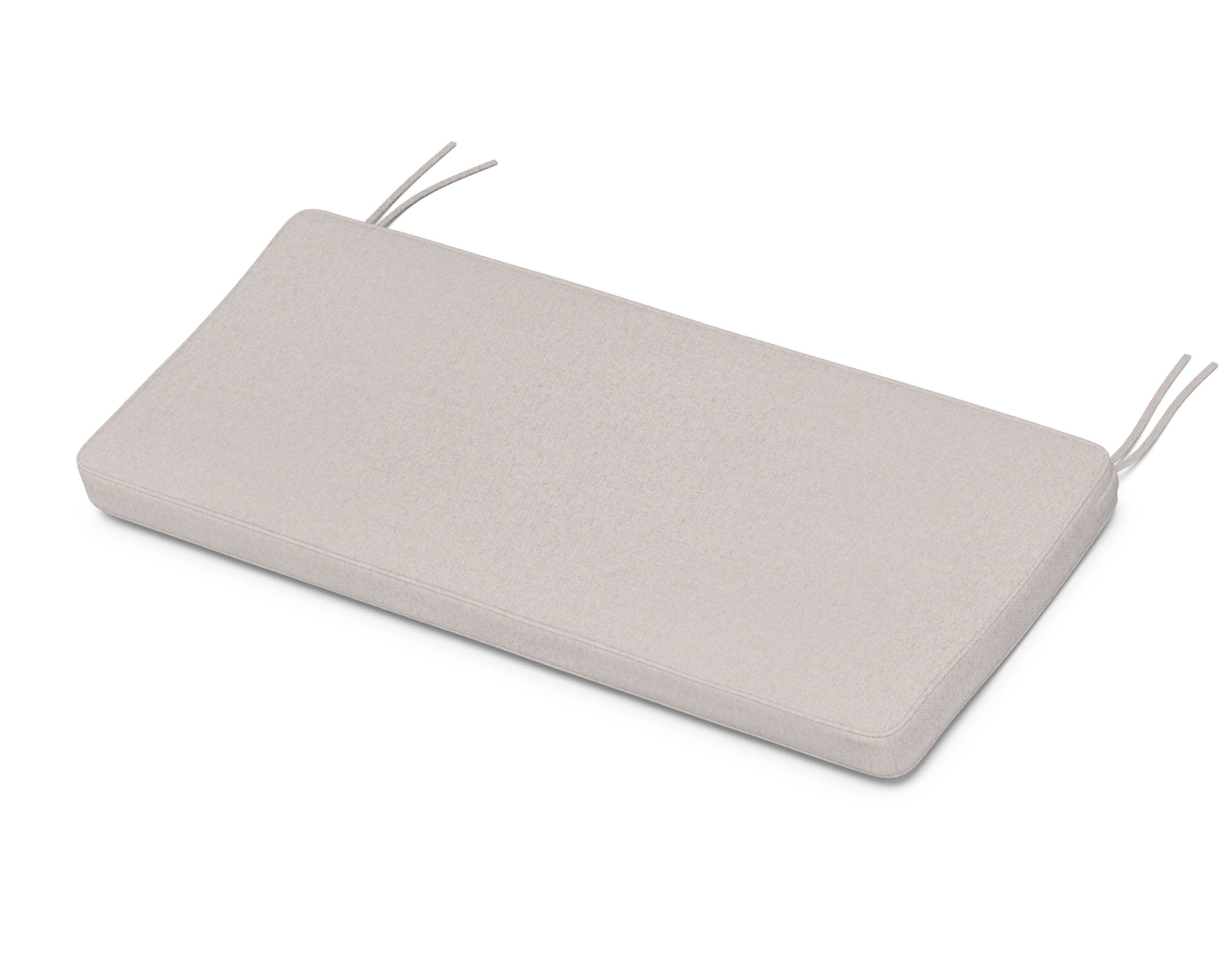 Chinoiserie Bench Seat Cushion in Dune Burlap