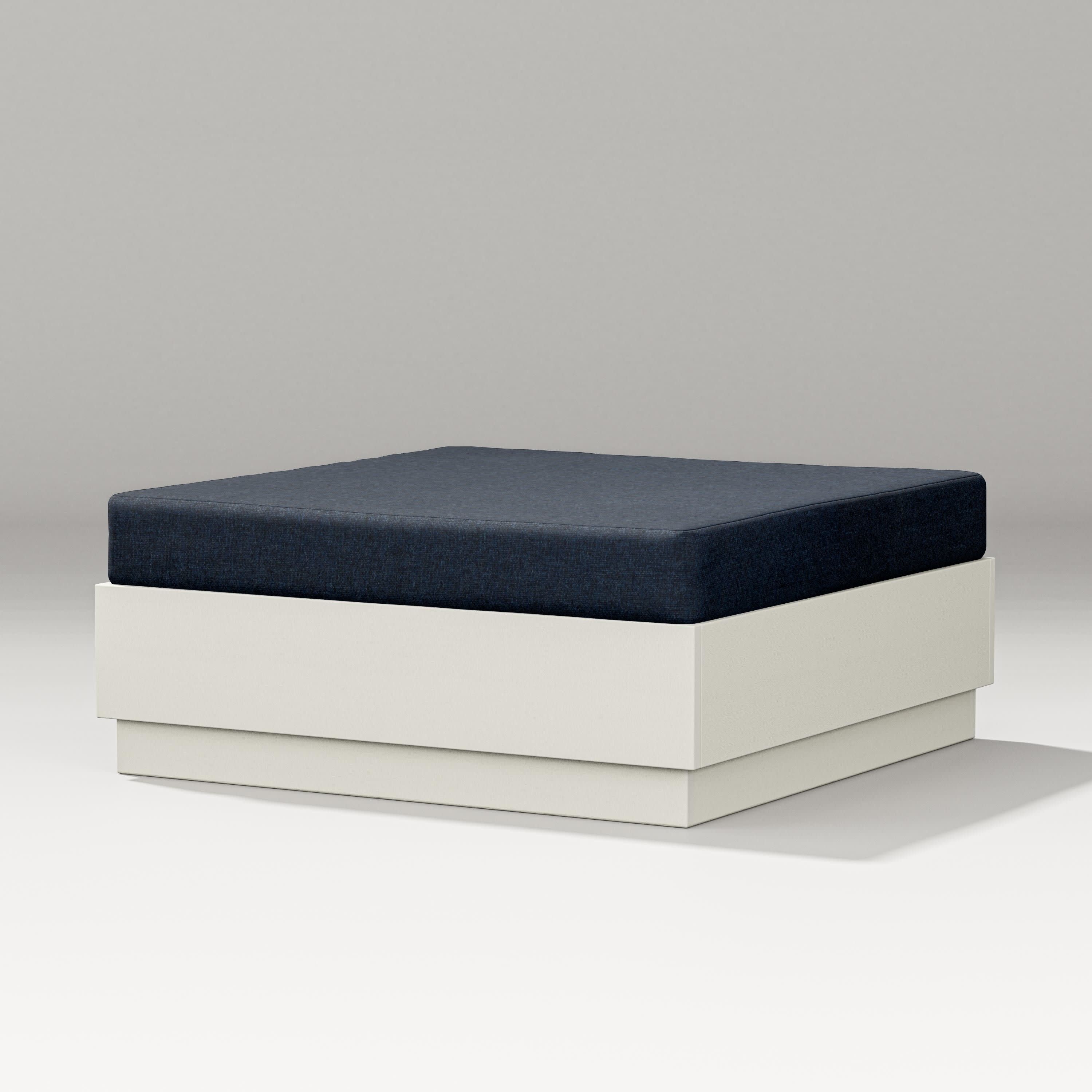 Elevate Lounge Ottoman in Vintage White / Marine Indigo