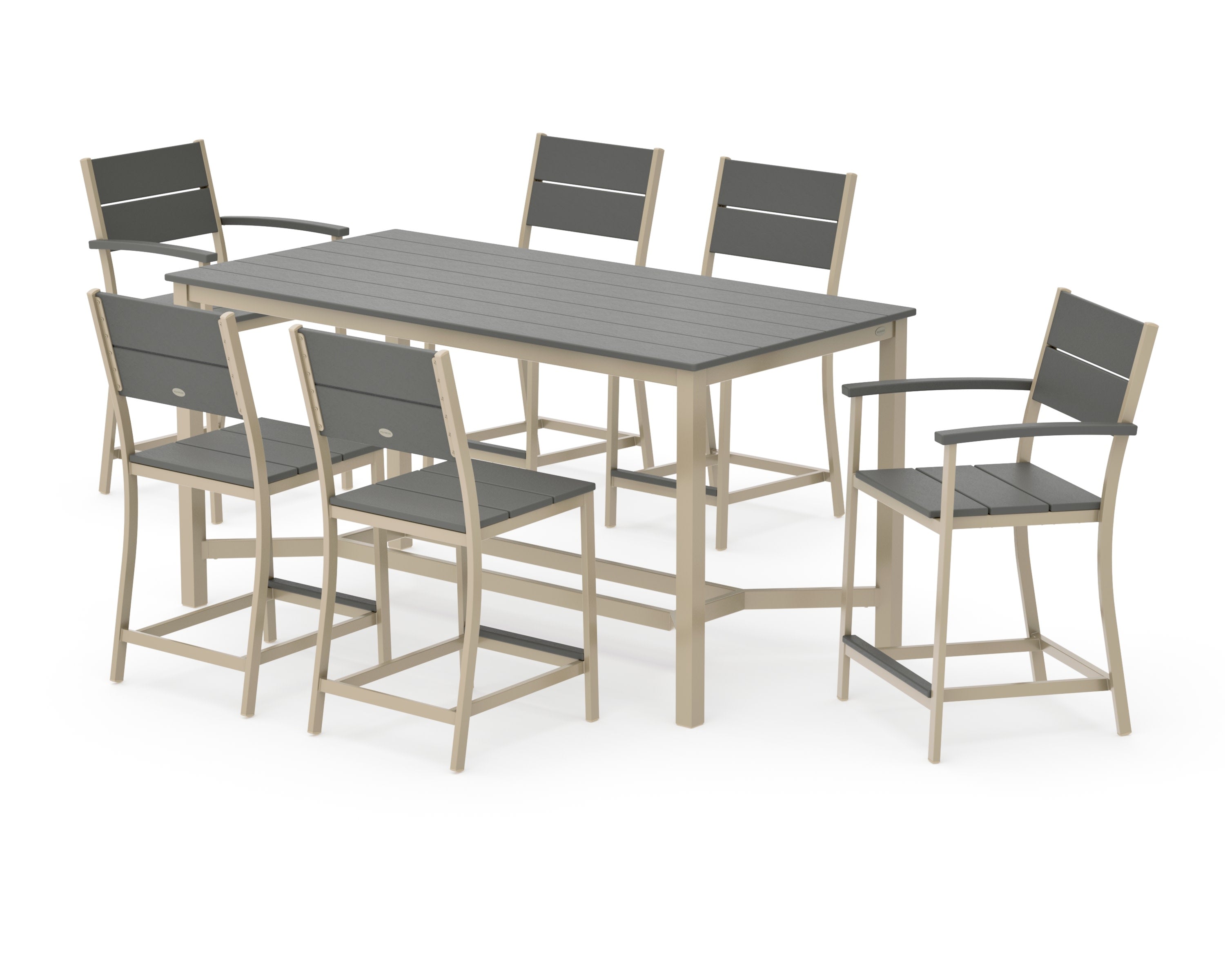 Main Street 7-Piece Counter Set in Sand / Slate Grey