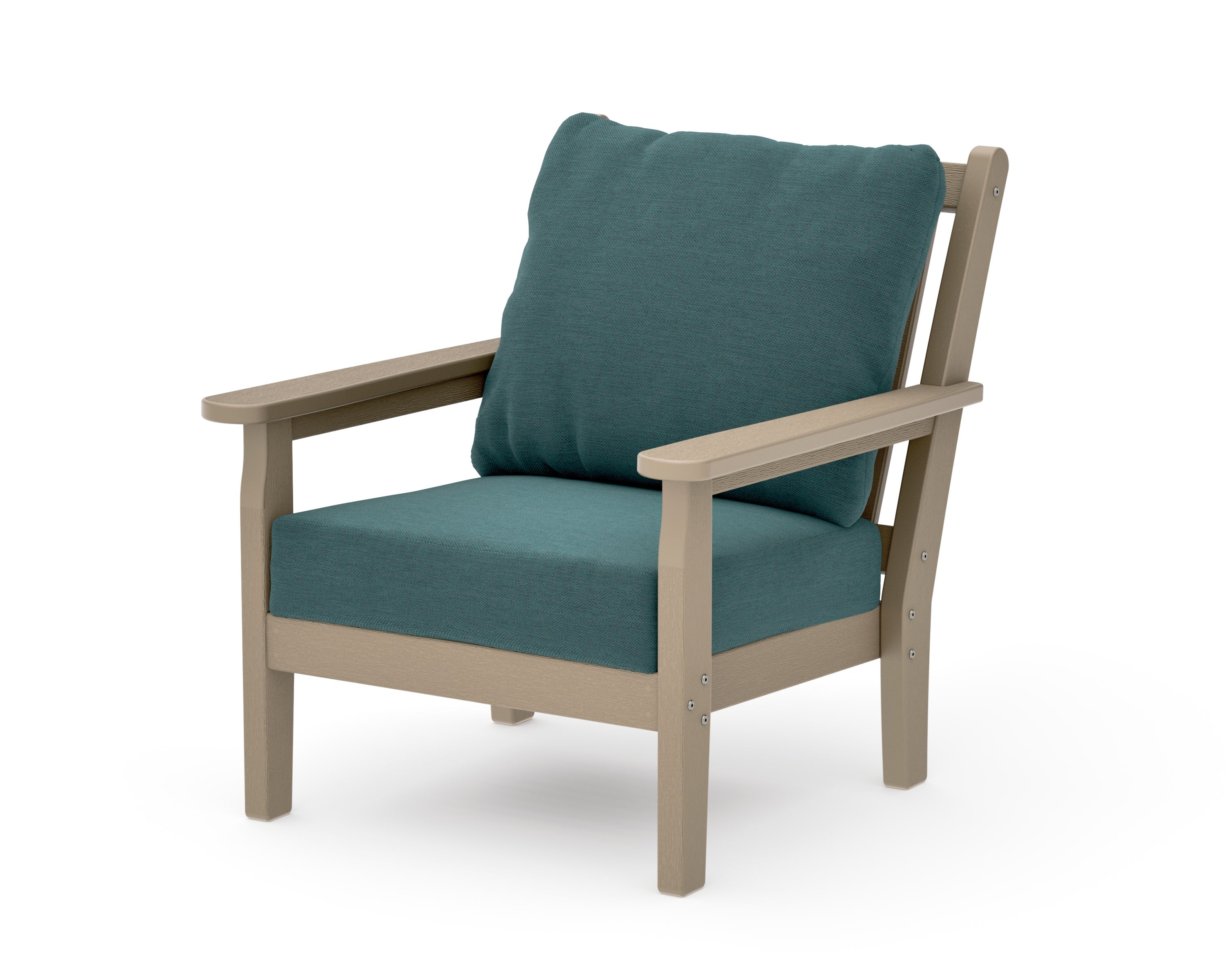 Chippendale Deep Seating Chair in Vintage Sahara / Ocean Teal