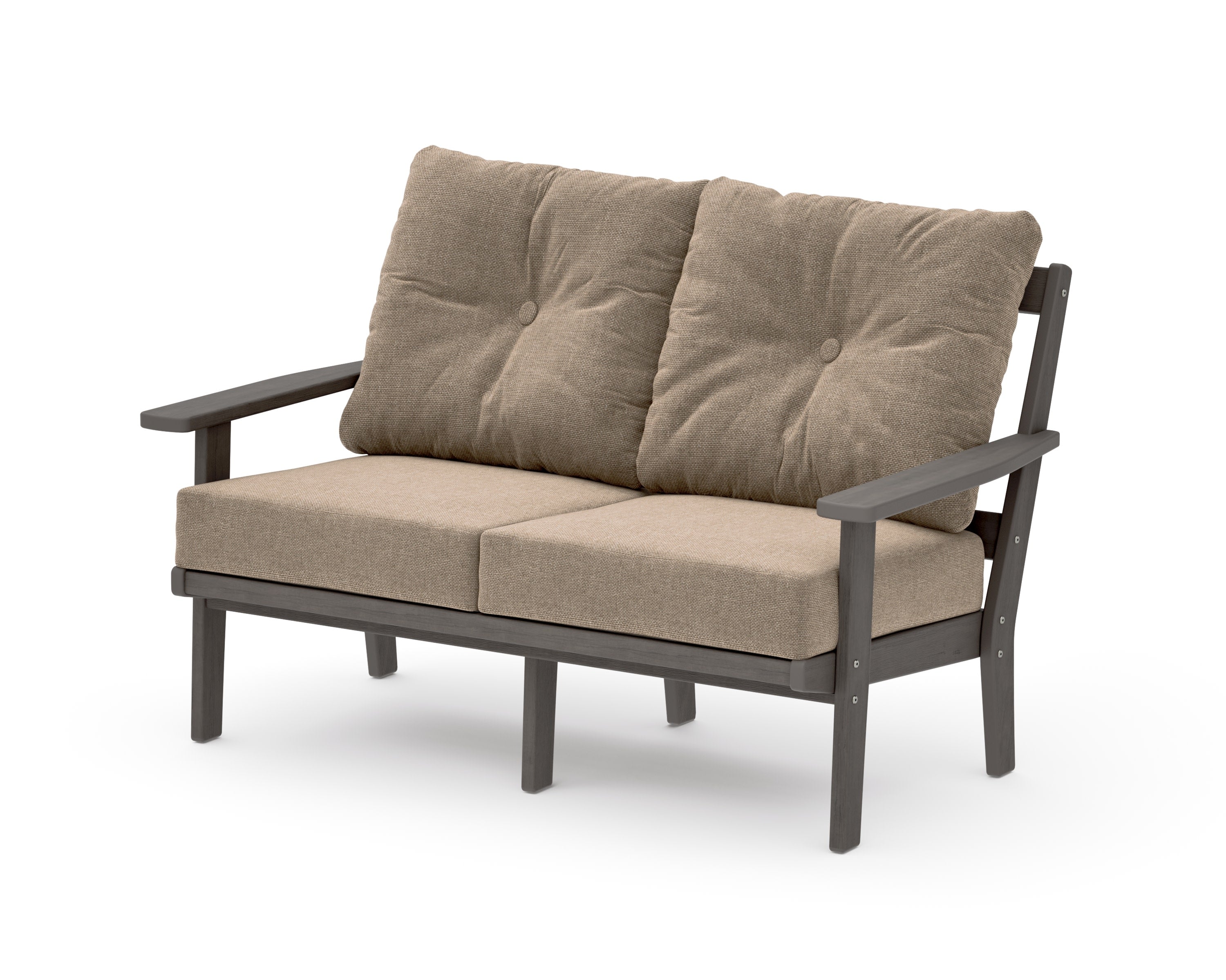 Prairie Deep SeatingLoveseat in Driftwood / Spiced Burlap