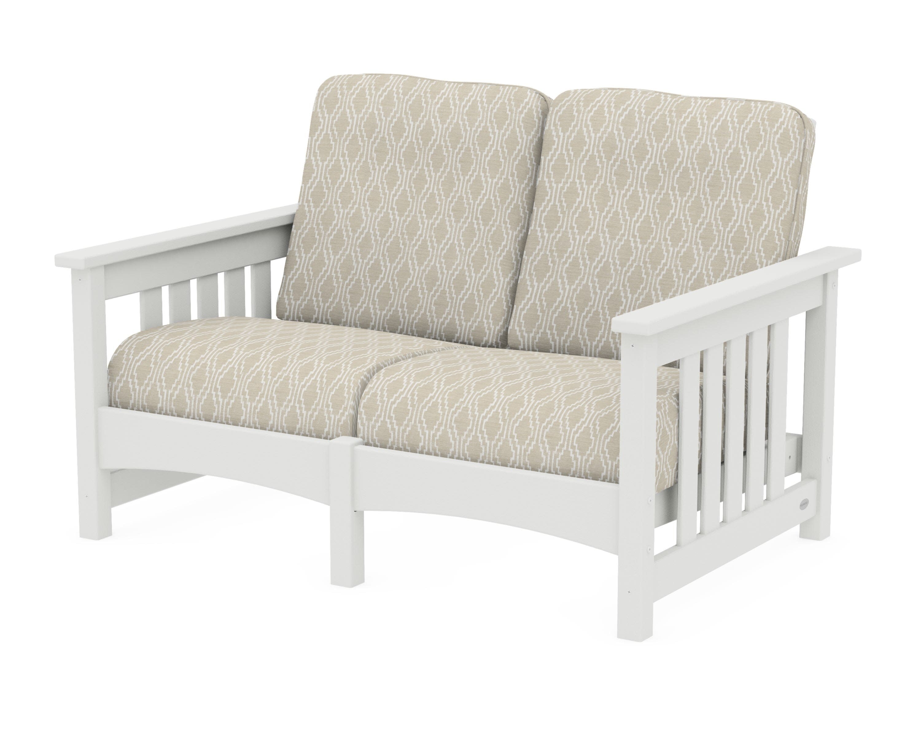 Club Mission Loveseat in Vintage White / Solve Linen