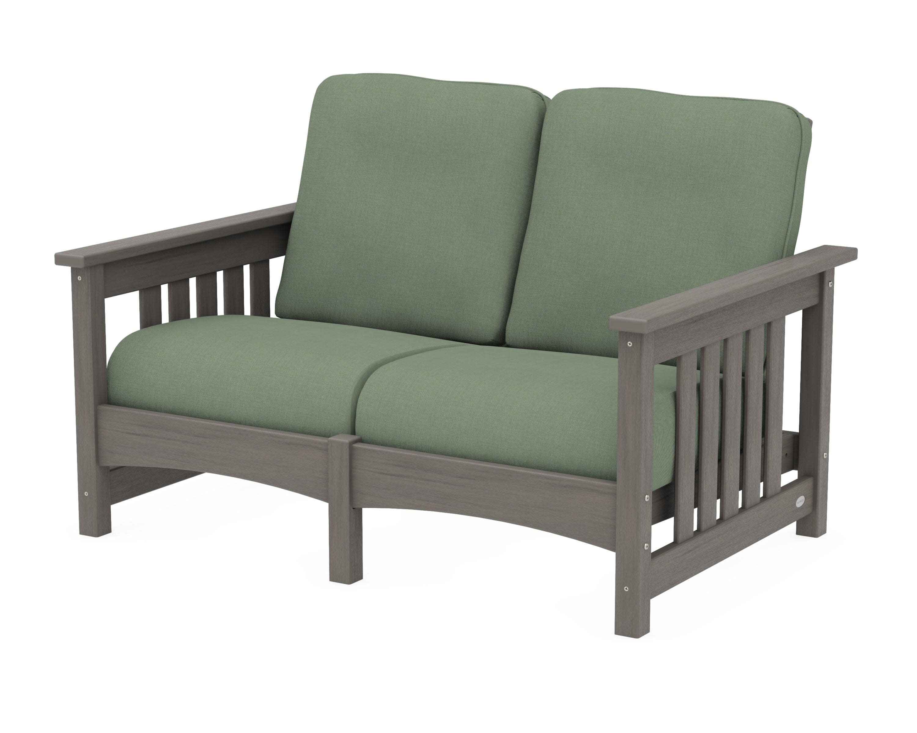 Club Mission Loveseat in Driftwood / Exhale Rainwashed