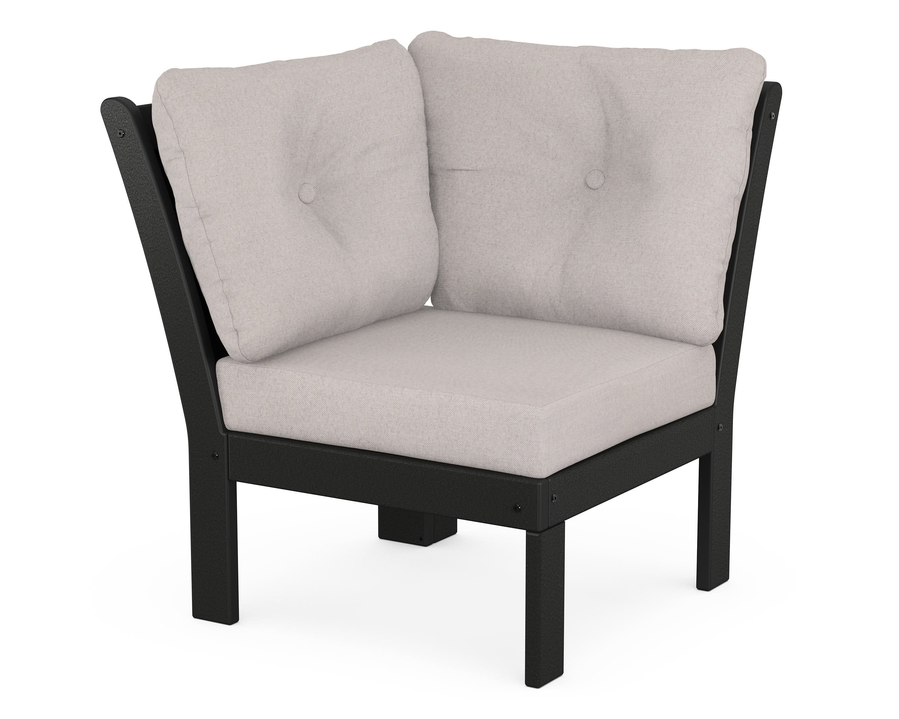 Vineyard Modular Corner Chair in Black / Dune Burlap