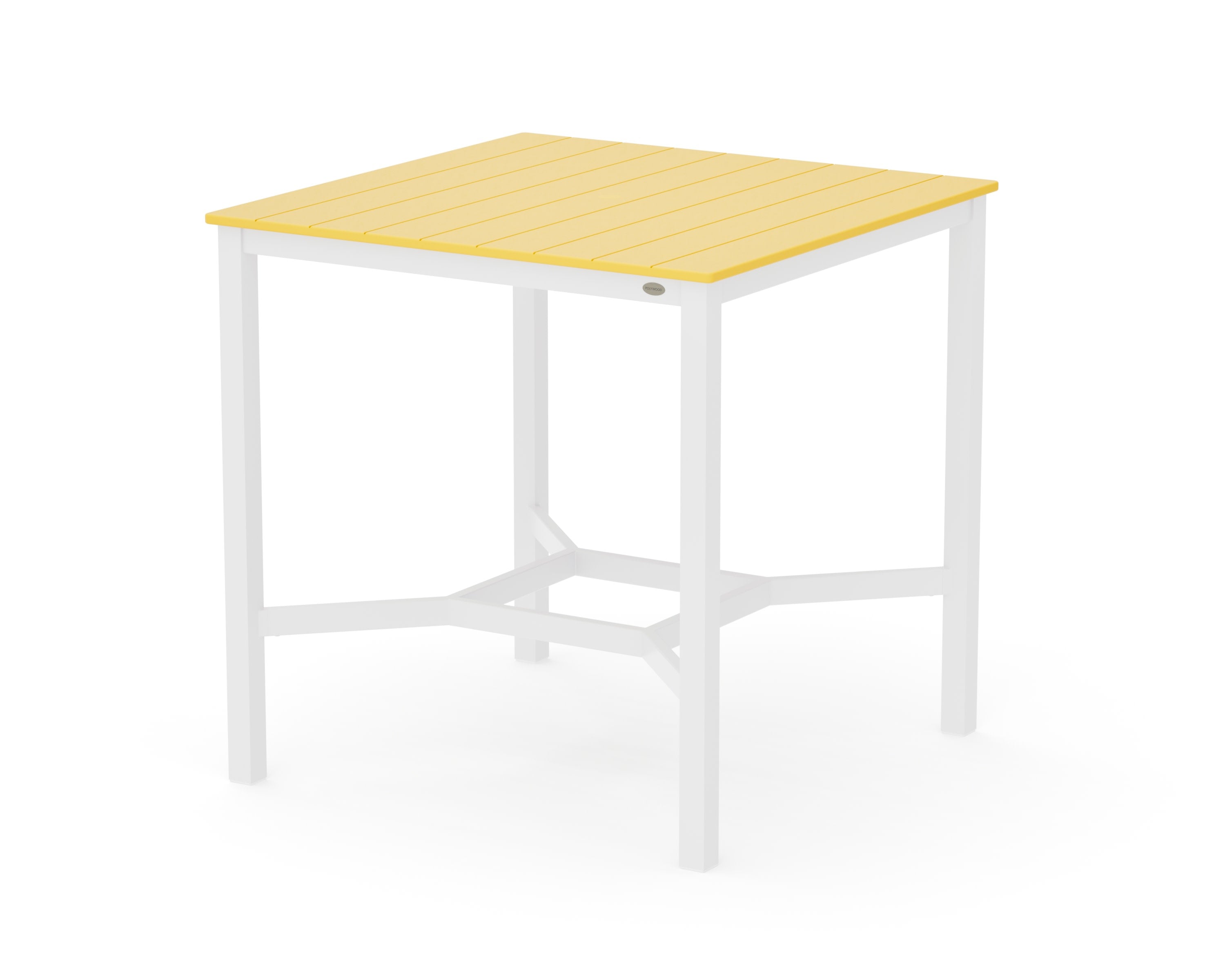 Main Street 42 x 42 Bar Table in White / Lemon