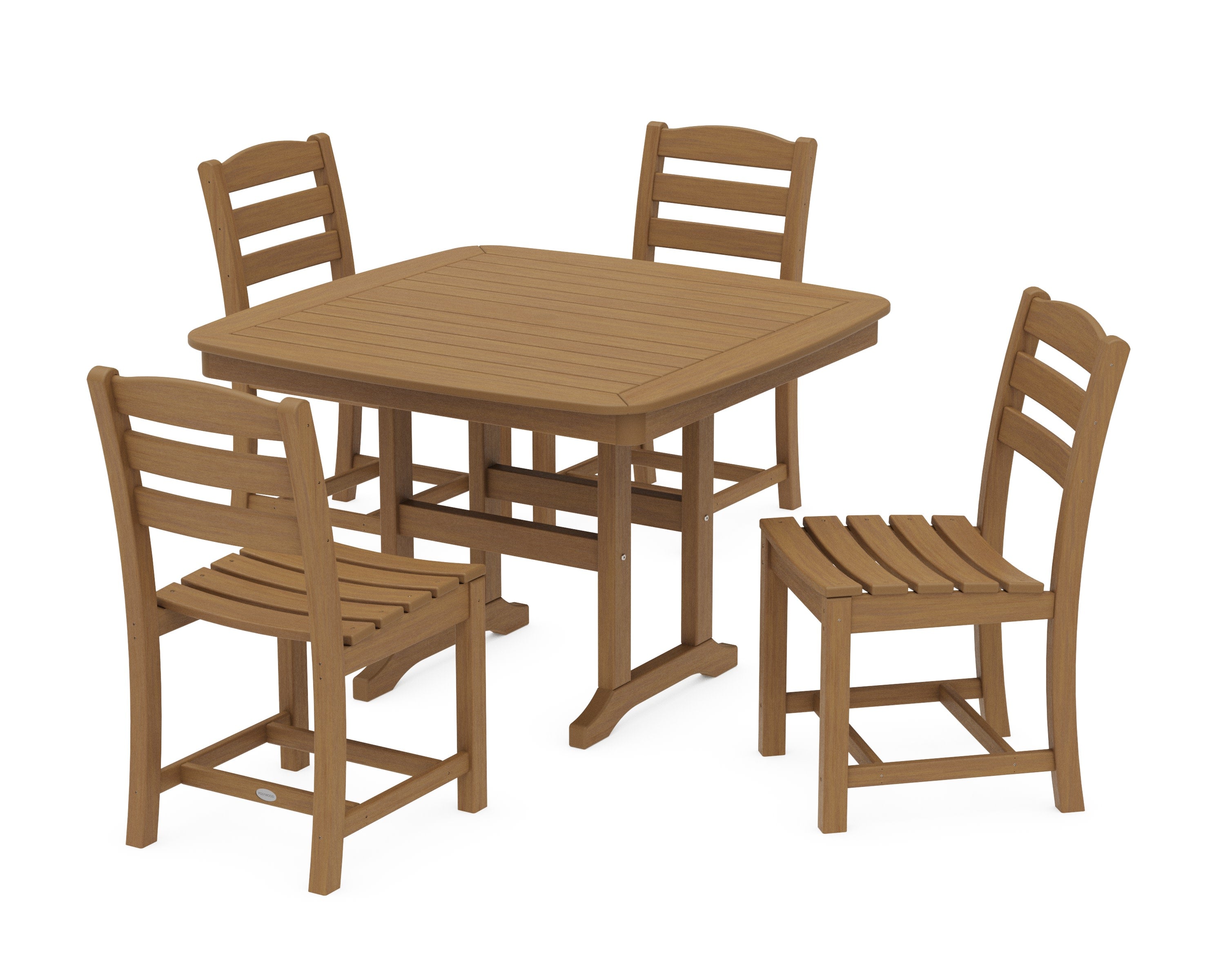 La Casa Caf Side Chair 5-Piece Dining Set with Trestle Legs in Natural