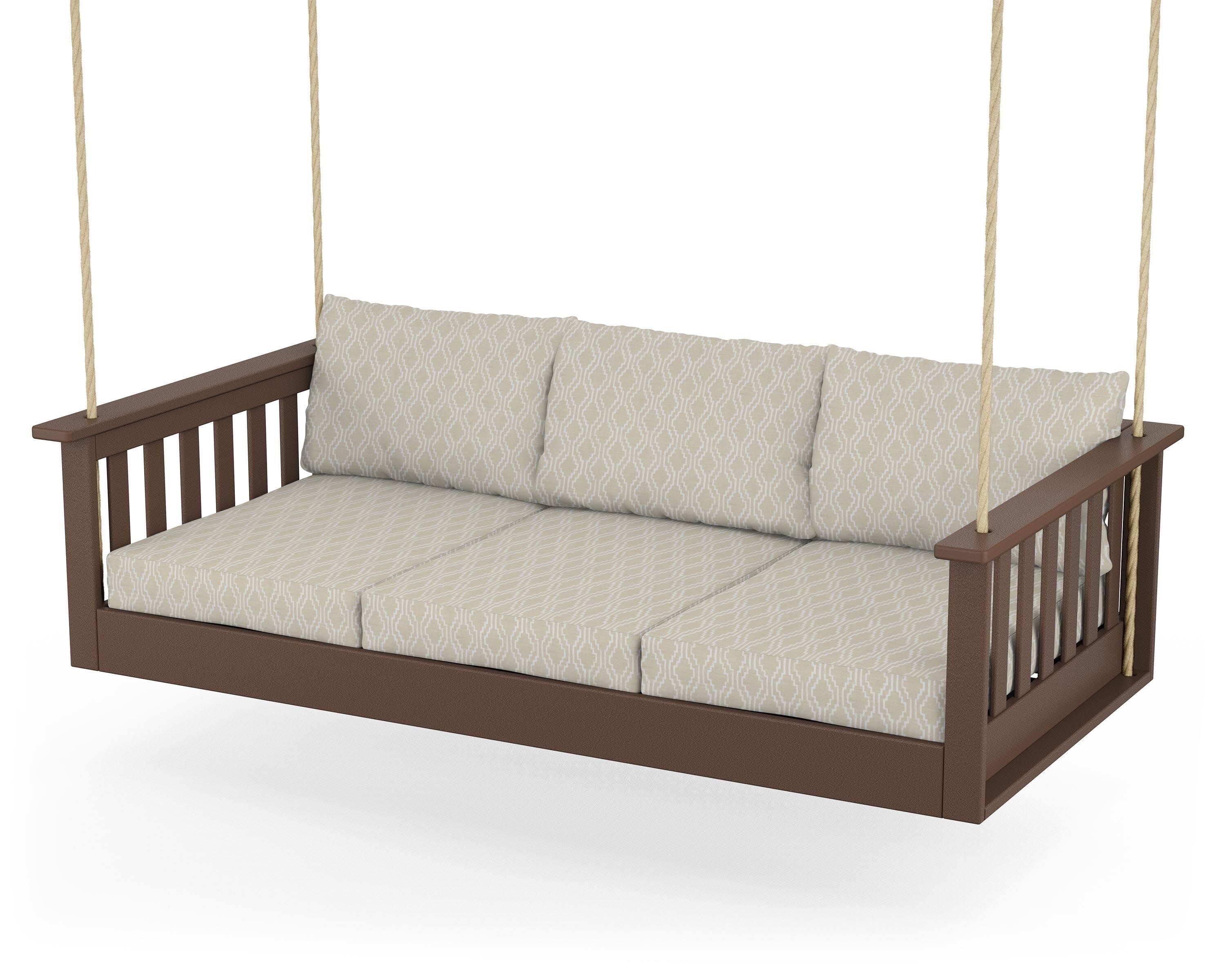 Vineyard Daybed Swing in Mahogany / Solve Linen