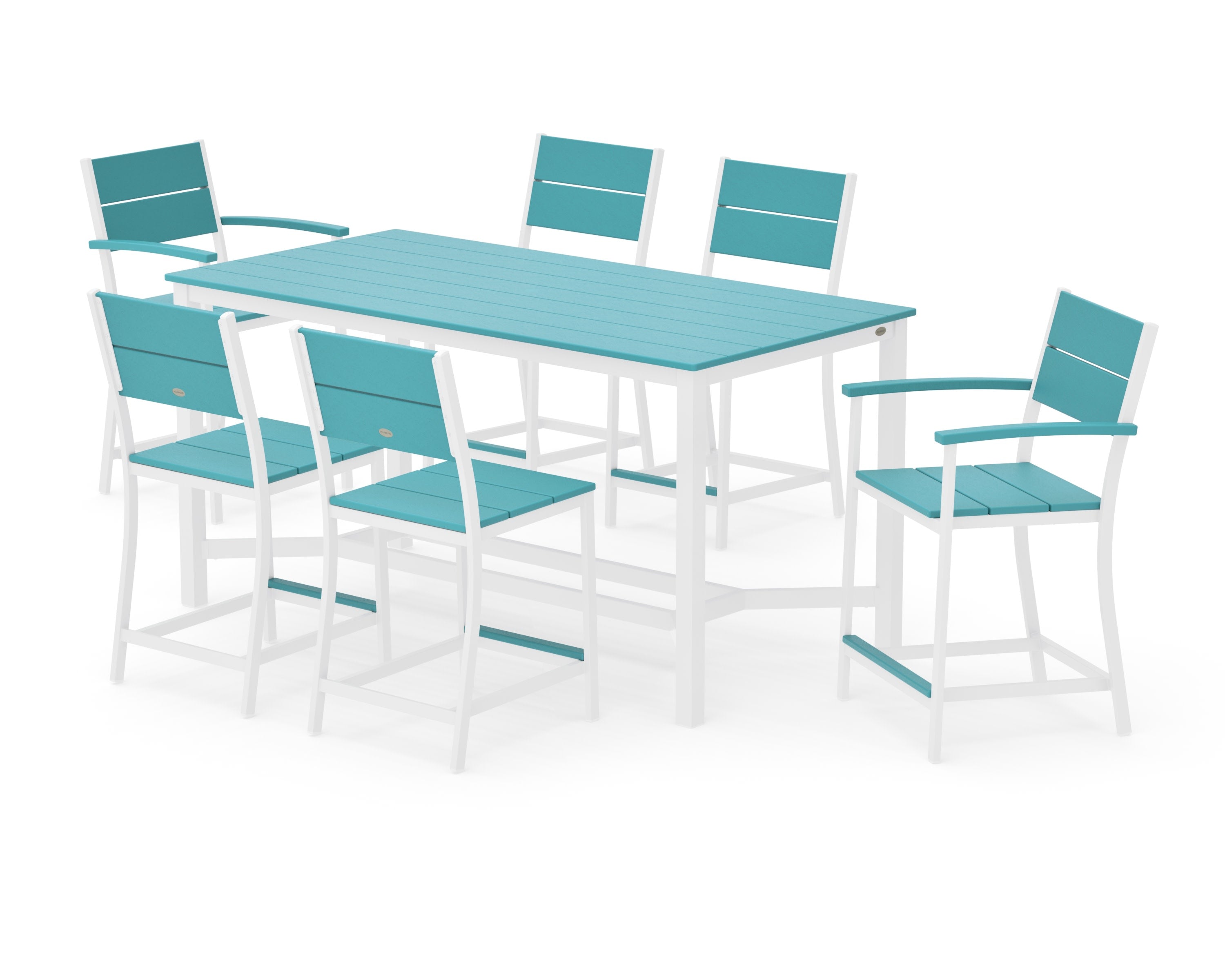 Main Street 7-Piece Counter Set in White / Aruba
