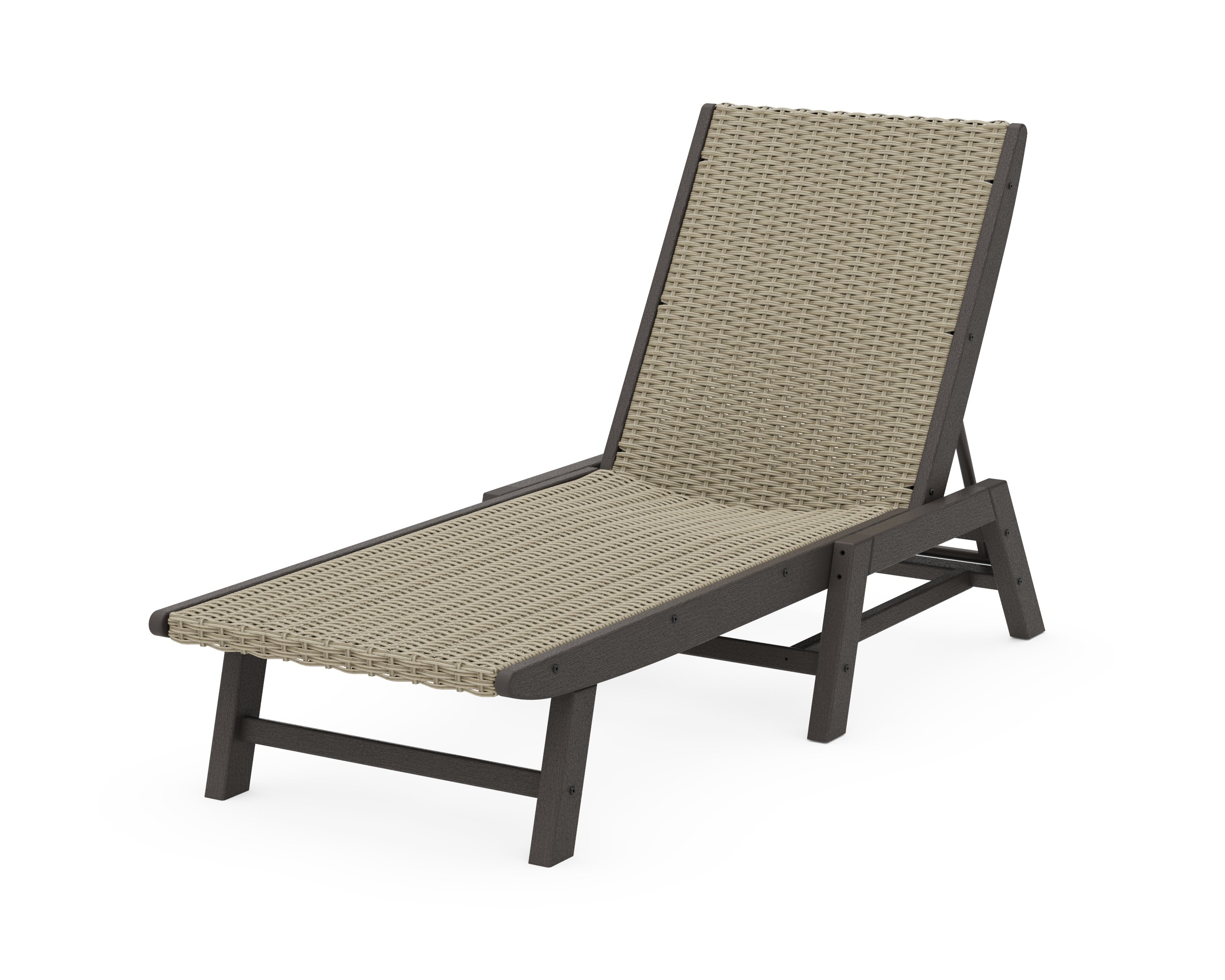 Coastal Woven Chaise in Vintage Coffee / Dune Grass