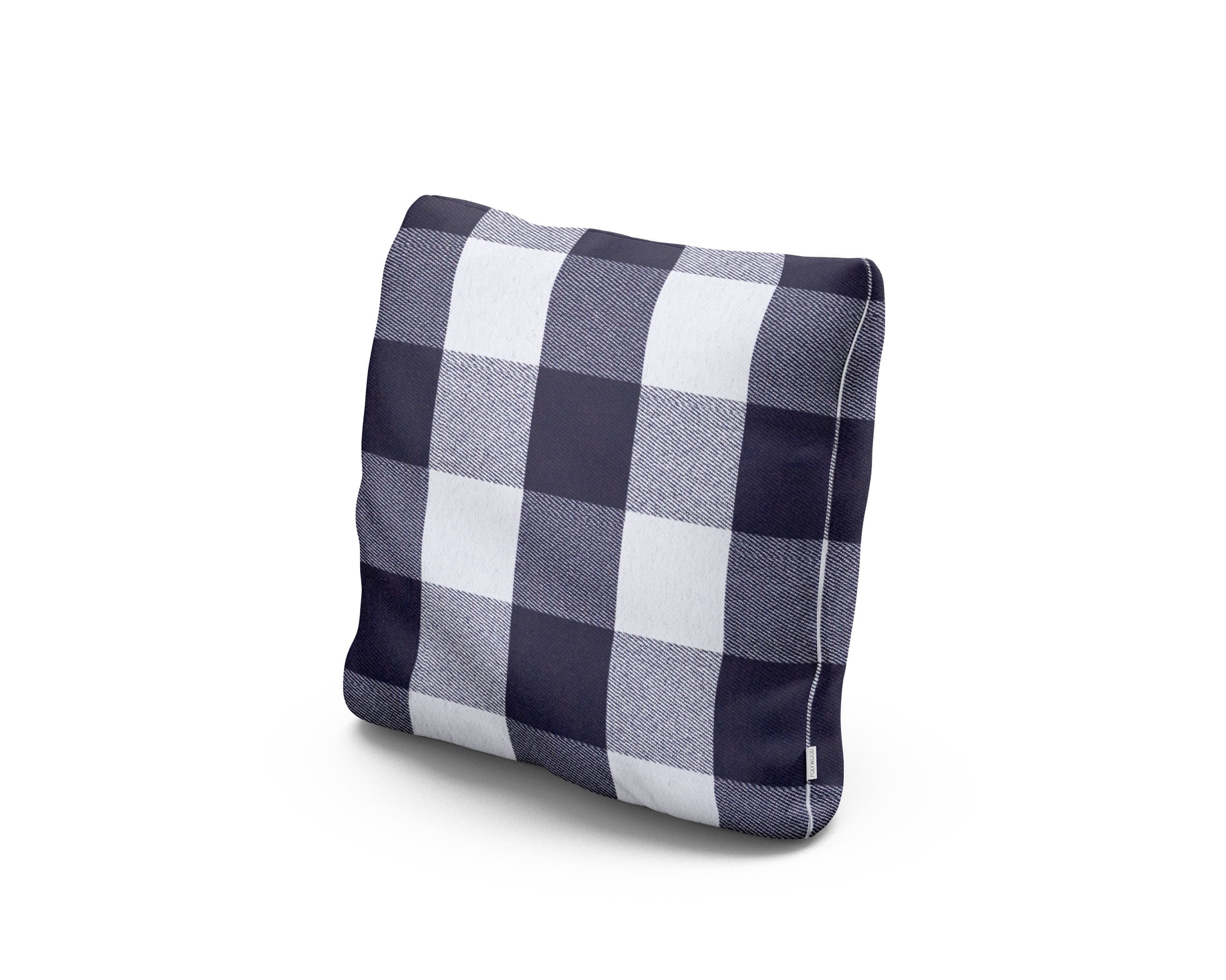 16" Outdoor Throw Pillow in Buffalo Plaid Navy